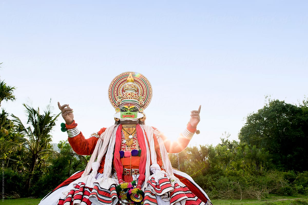 Traditional Kathakali Dancer. Kerala. India.