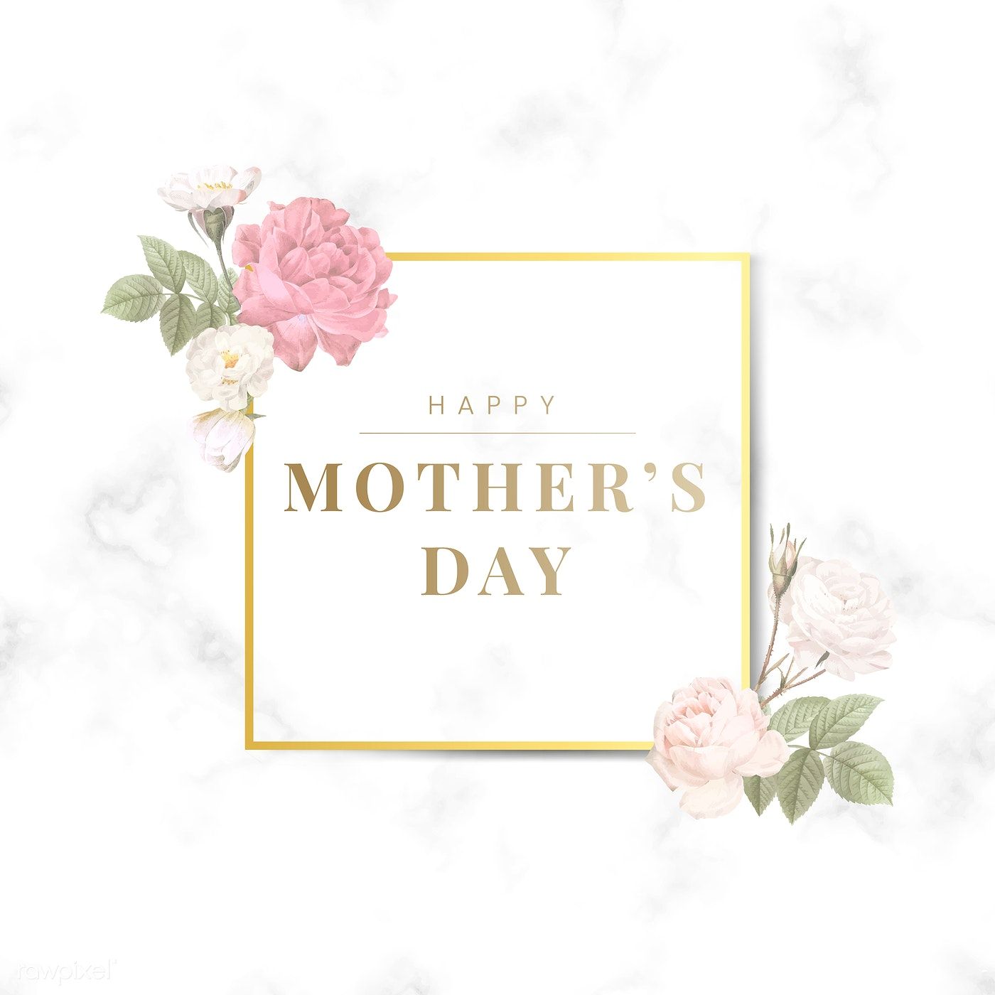 Download premium vector of Happy Mother's Day square badge vector