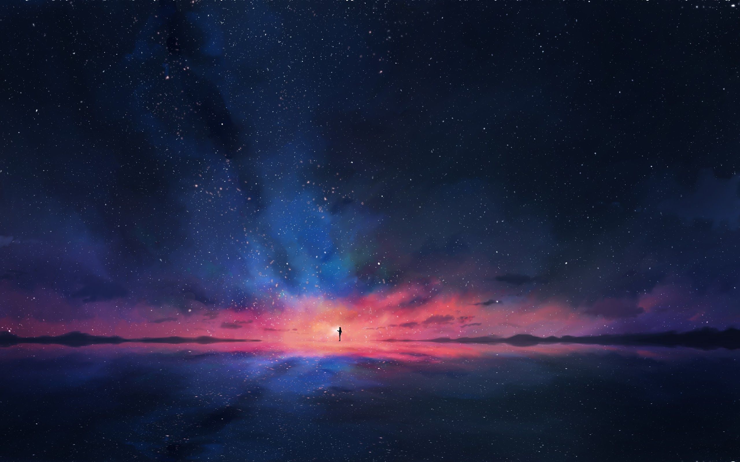 Scenery Night Sky Anime Wallpaper