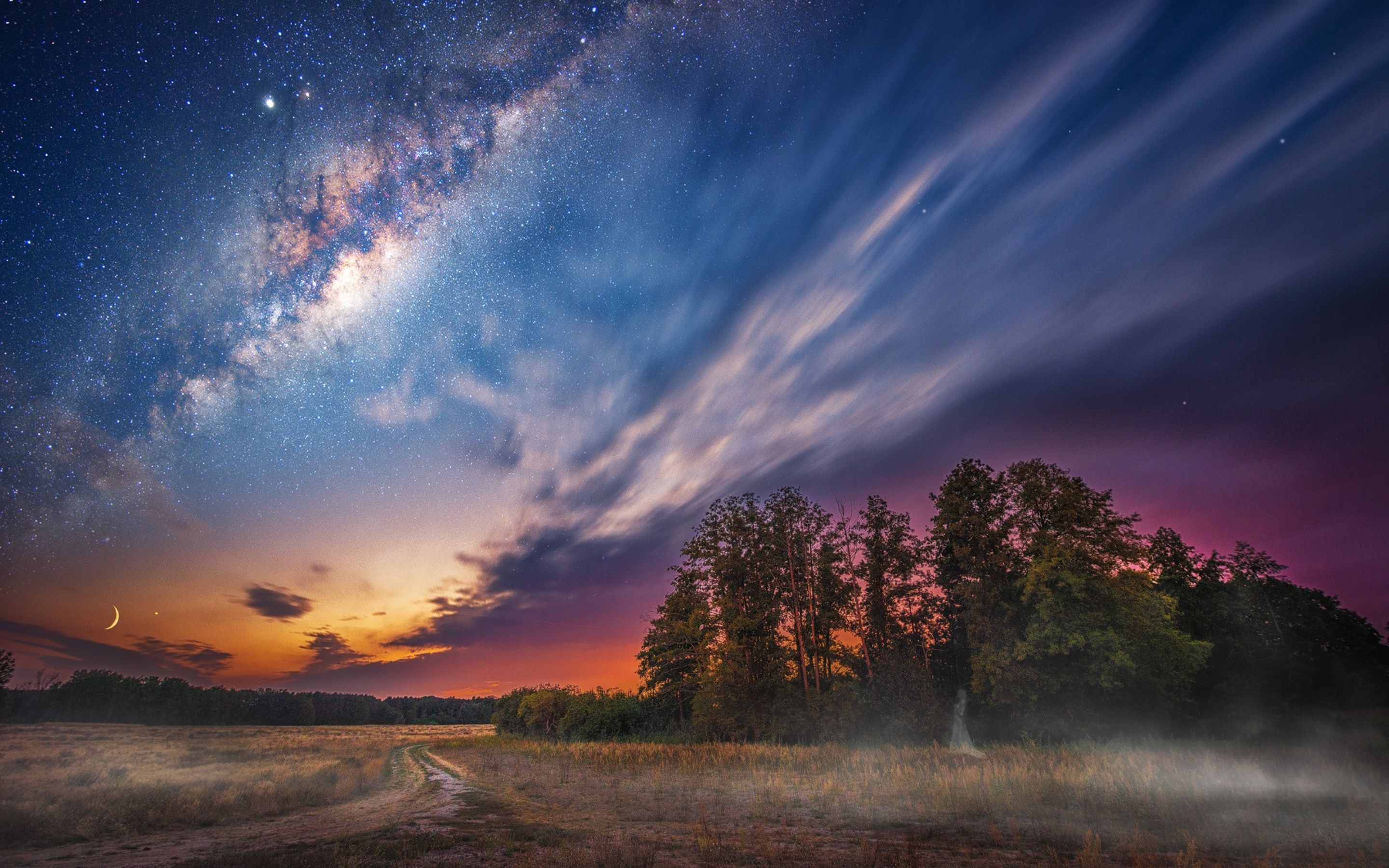 Milky Way Night Sky Stars Macbook Pro Retina HD 4k Wallpaper, Image, Background, Photo and Picture