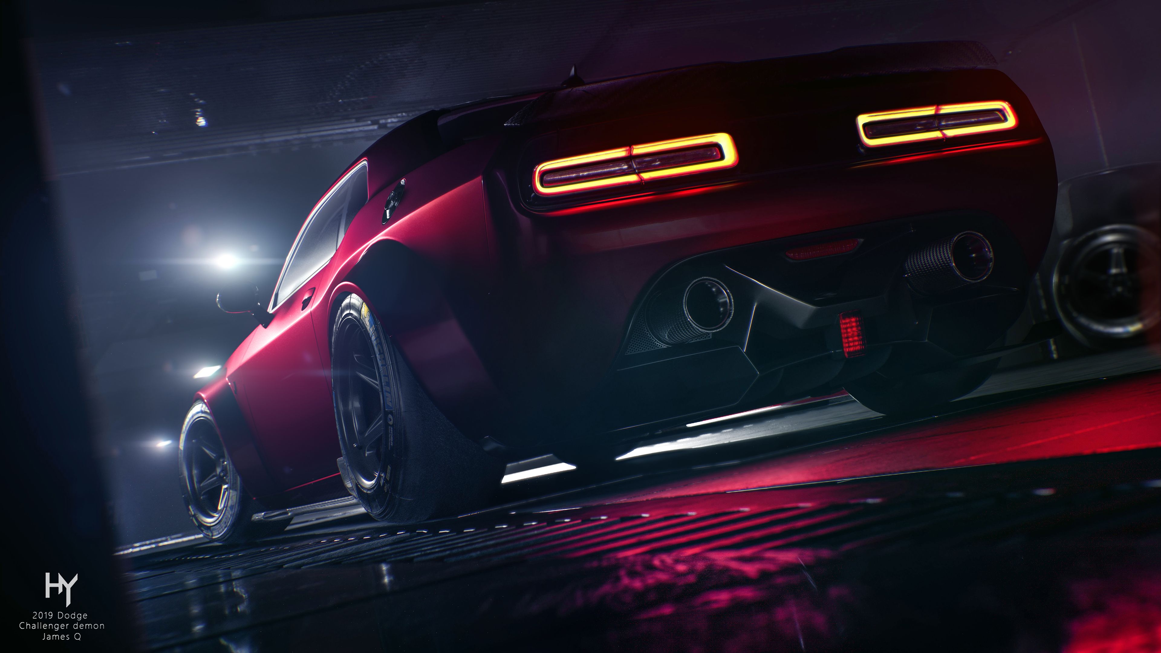 Red Dodge Challenger Rear 4k, HD Cars, 4k Wallpaper, Image, Background, Photo and Picture