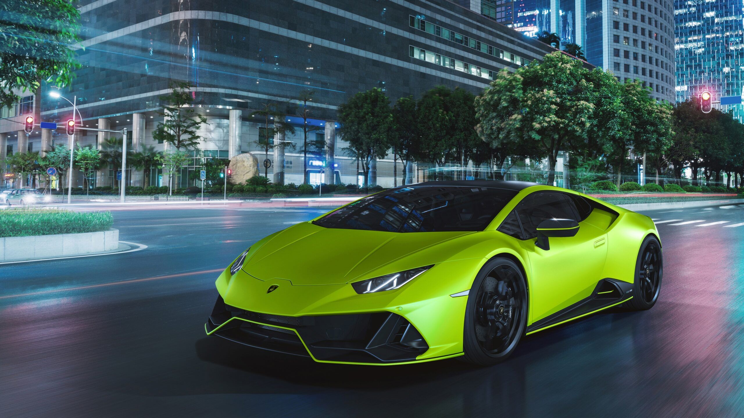 Lamborghini Huracan Evo Green Car Wallpaper