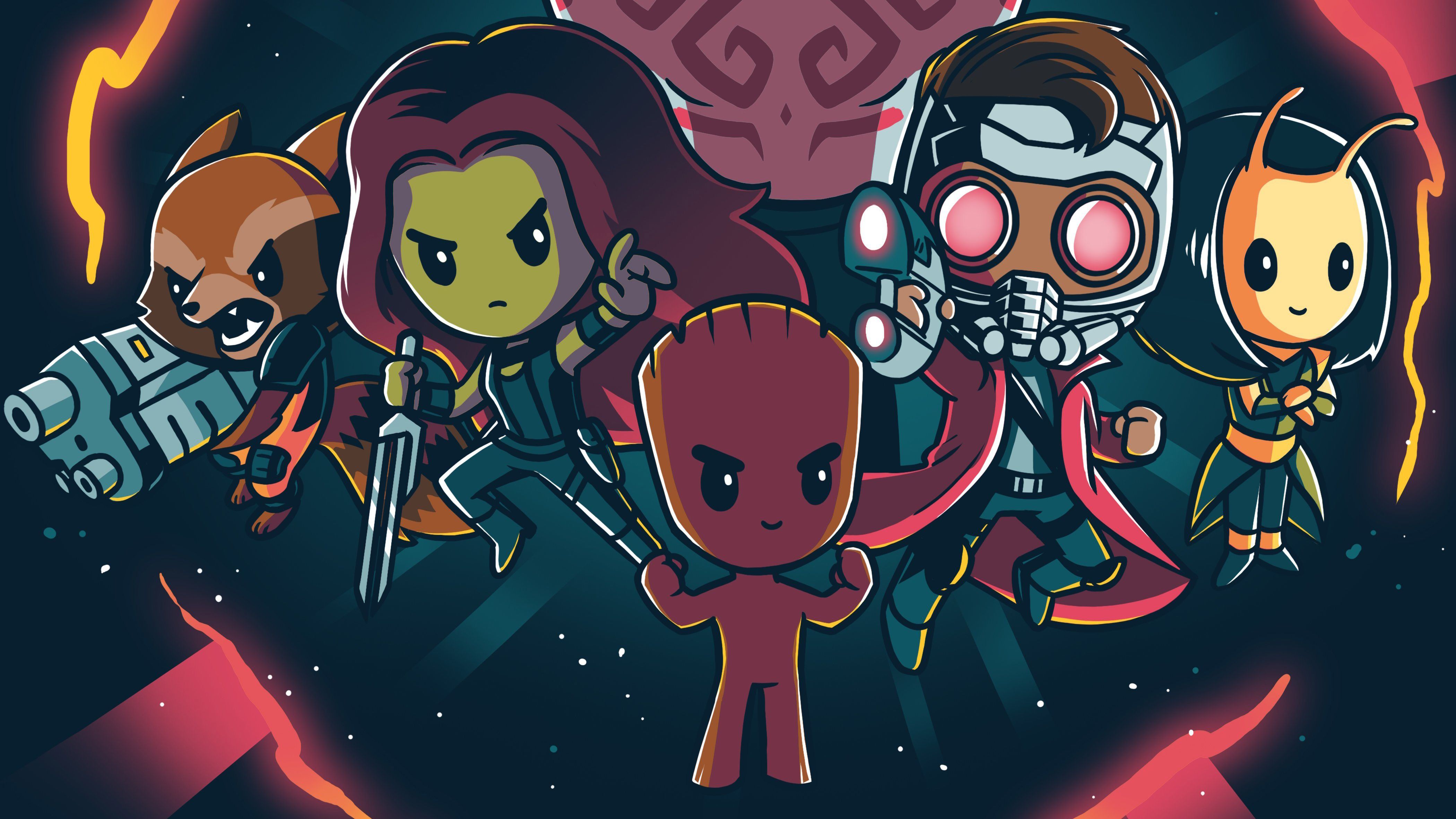 Little Guardians Of The Galaxy Art, HD Superheroes, 4k Wallpaper, Image, Background, Photo and Picture