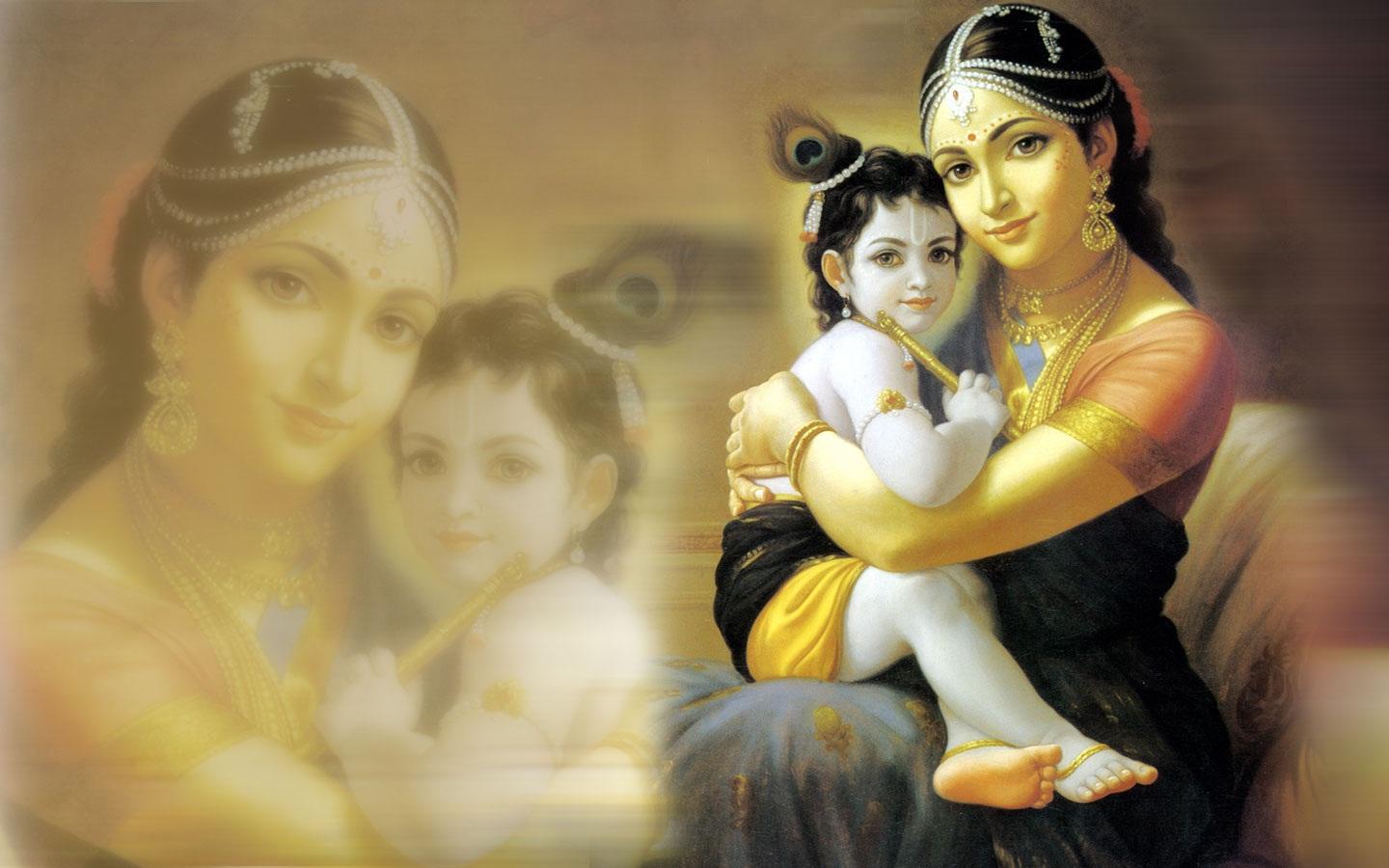 Download Krishna with yashoda wallpaper and image for your mobile cell phone
