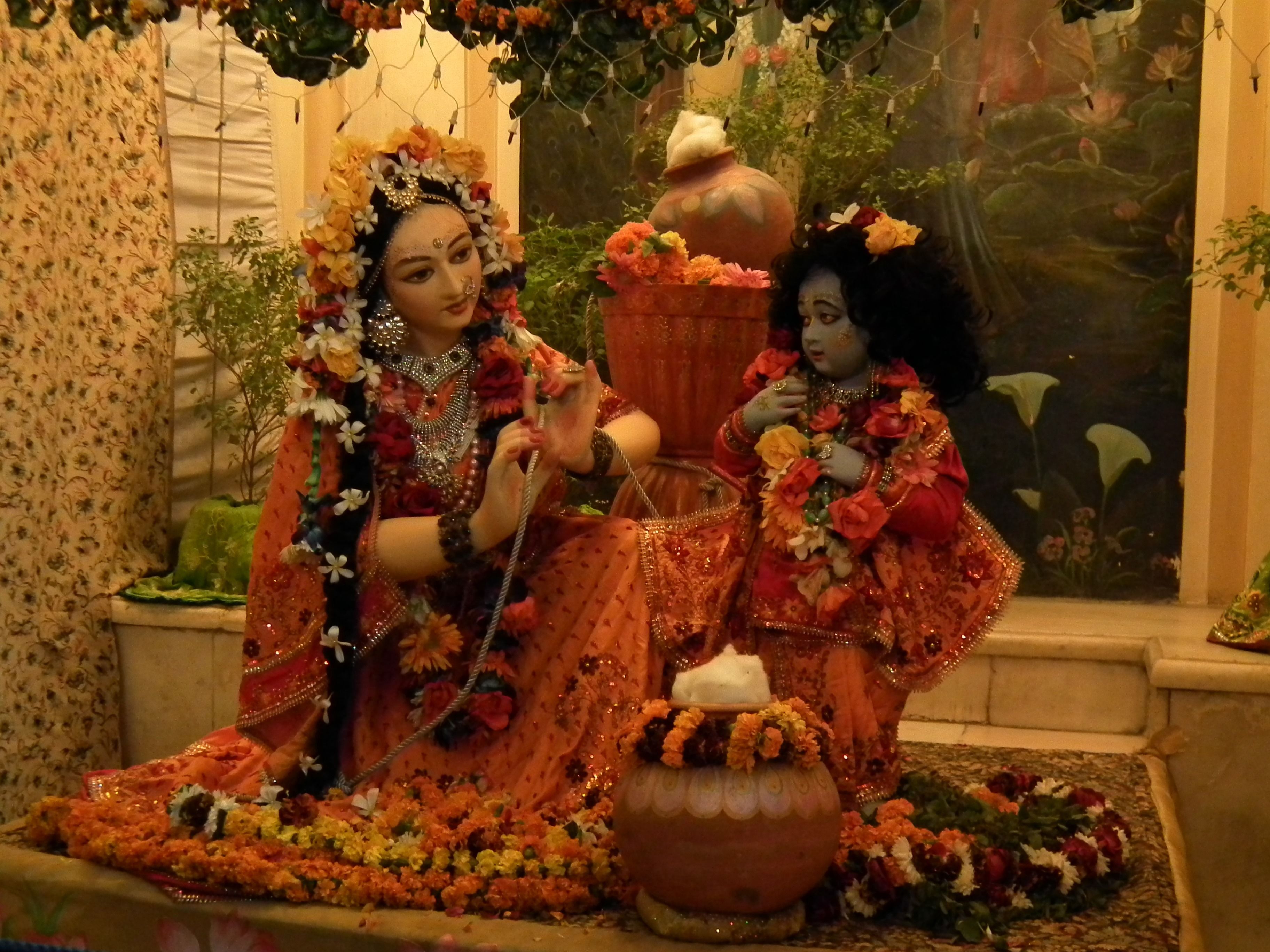 Krishna with Yashoda at ISKCON Vrindavan