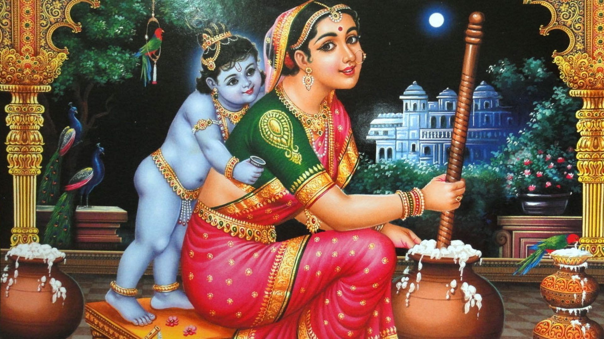 Krishna With Yashoda Maiyya Image. Hindu Gods and Goddesses