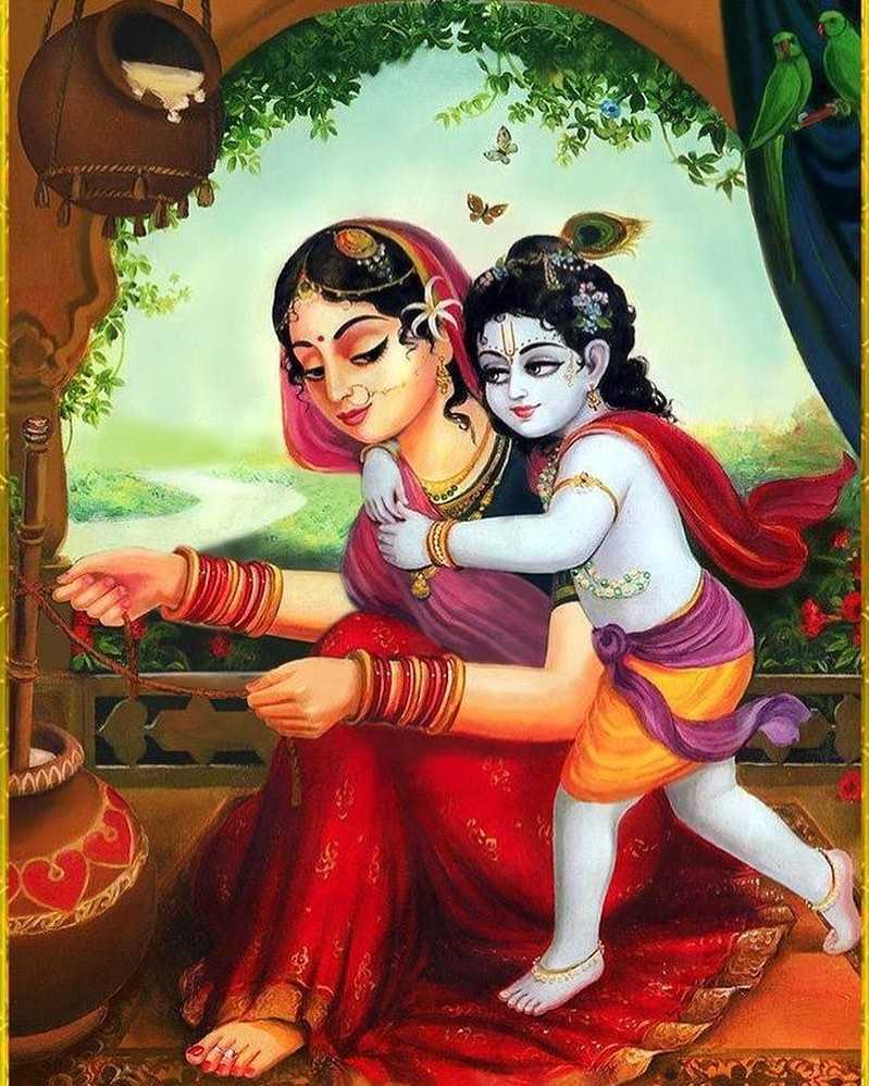 Little Krishna Playing With Mother Yashoda