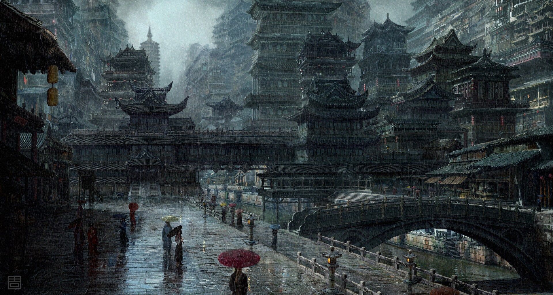 Ancient City by Qiang Zhou [1920×1025]