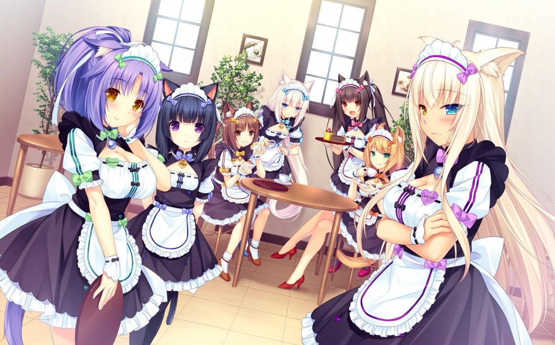 Maids girls dress anime cute wallpaperx1840