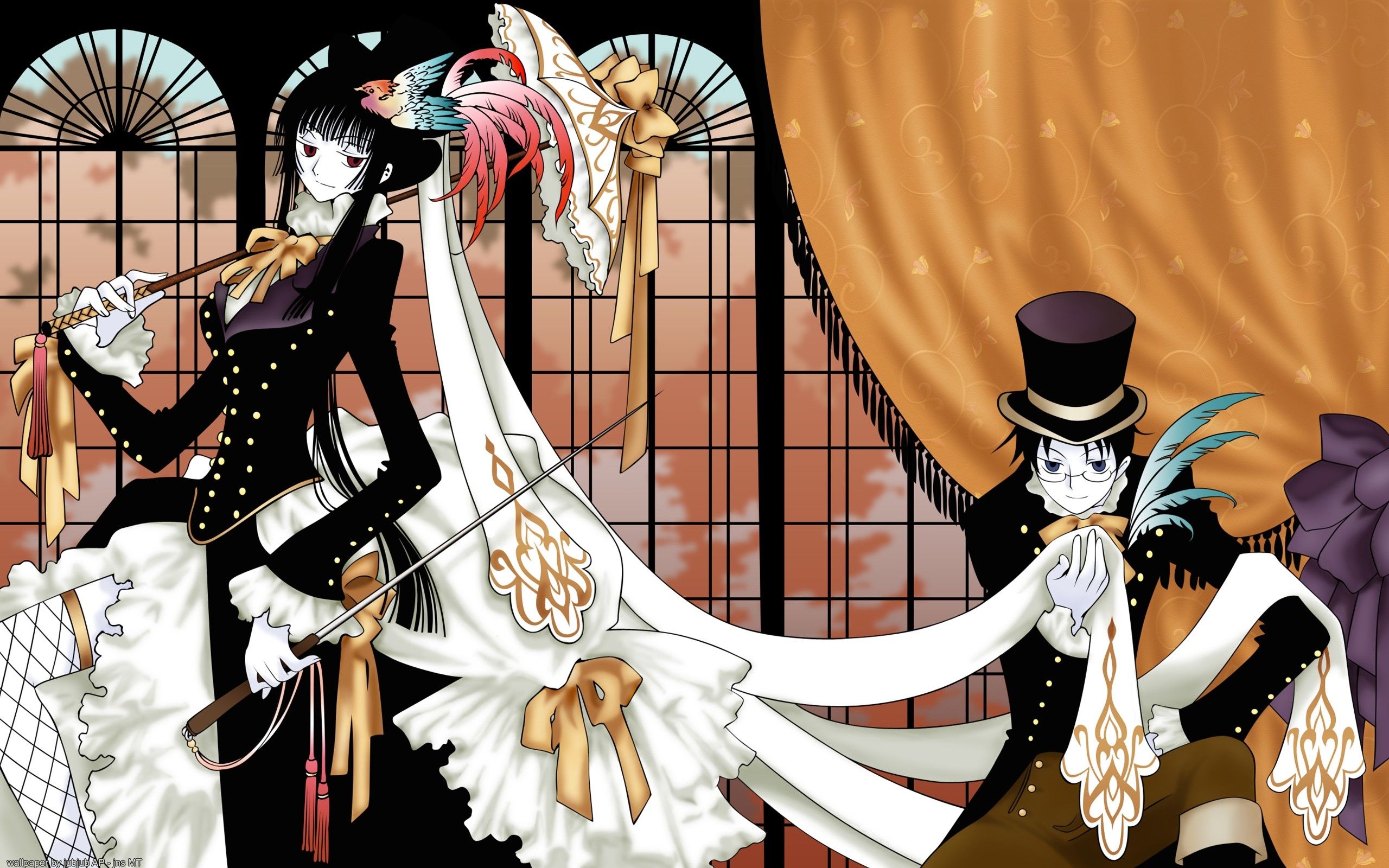 Anime, Boy, Girl, Pride, Dress, Maid, Umbrella wallpaper
