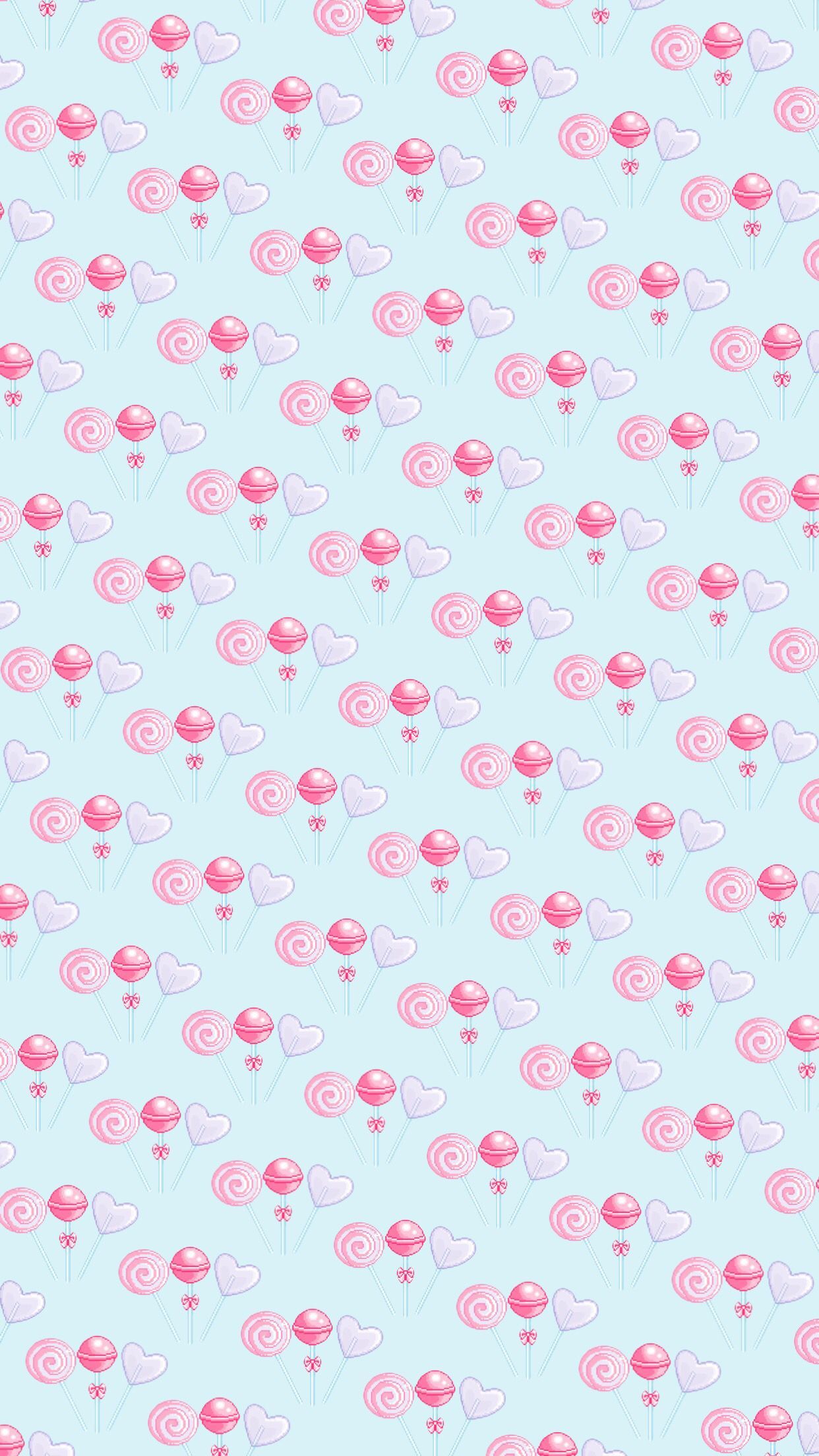 Pastel lollipops wallpaper, background, iPhone, android, cute, blue, pink. Girl wallpaper, Galaxy wallpaper, iPhone wallpaper