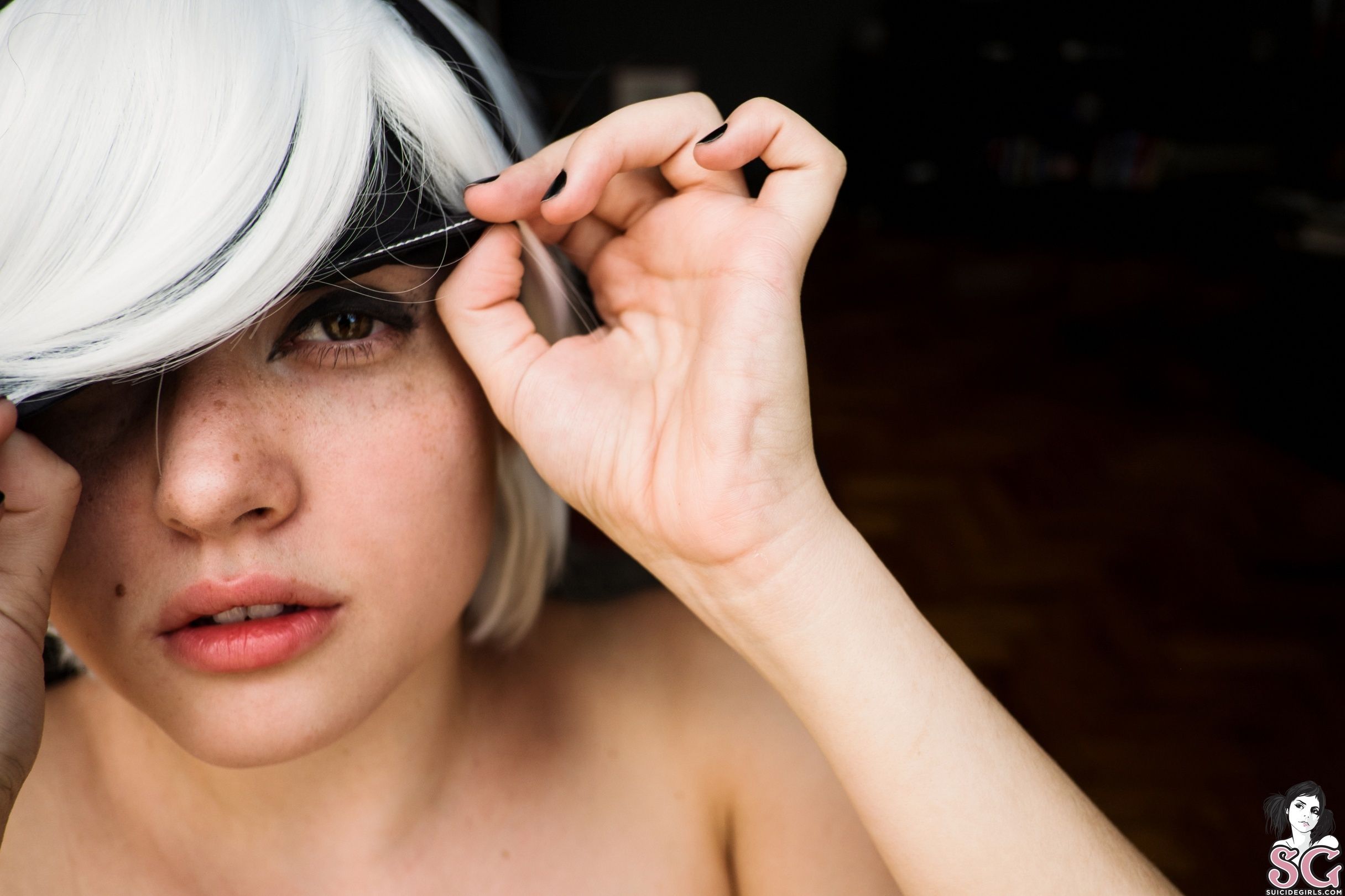 Woman, Girl, Face, Model, White Hair wallpaper