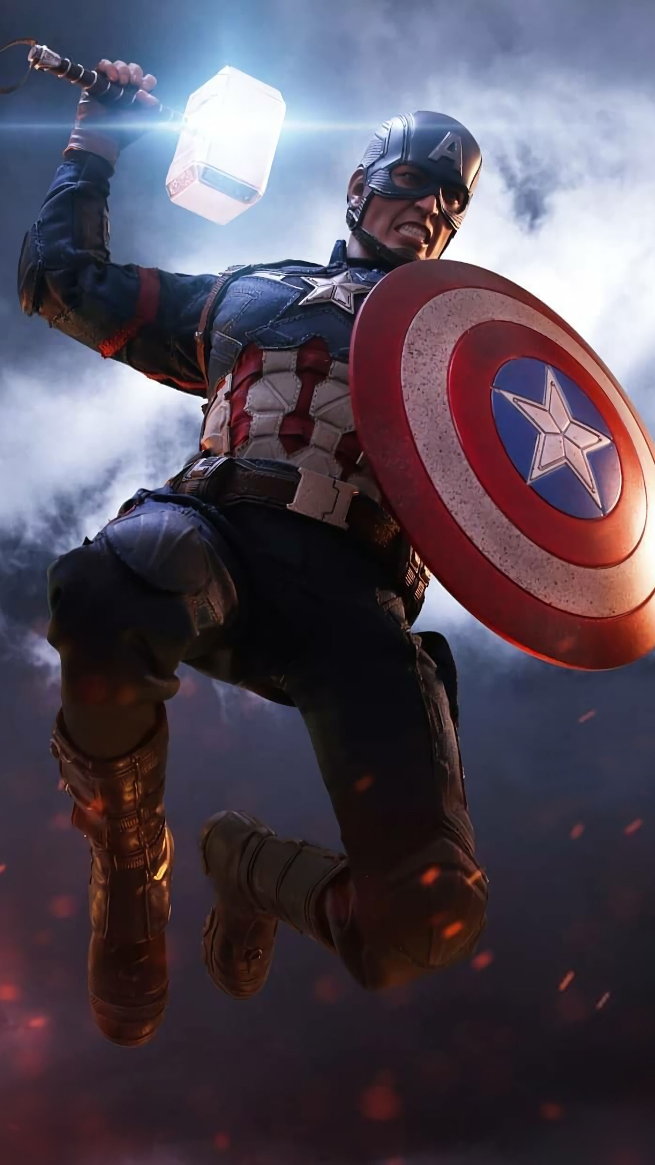 Captain America, Mjolnir, Hammer, Shield, Avengers Endgame, 4K phone HD Wallpaper, Image, Background, Photo and Picture. Mocah HD Wallpaper