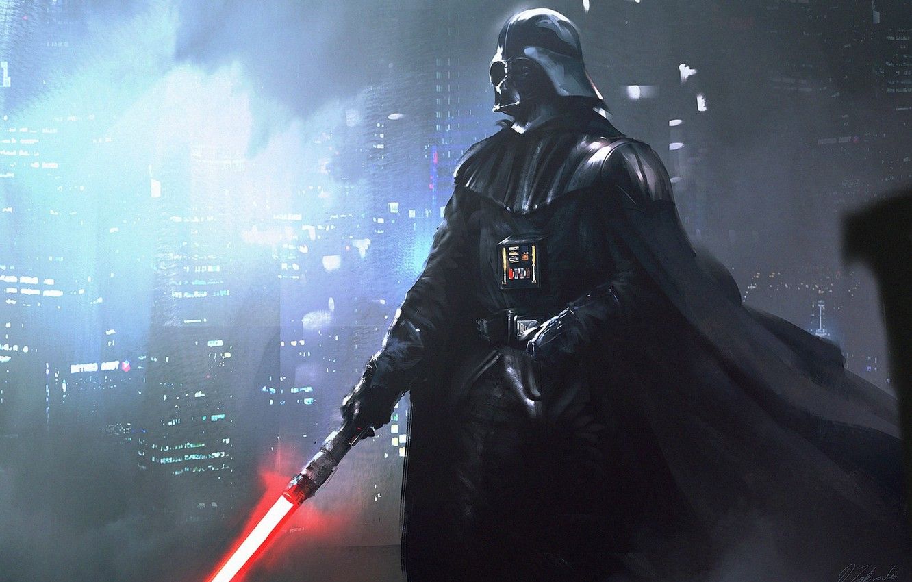 Wallpaper Building, Darth Vader, Lightsaber, Art, Star Wars, Darth Vader image for desktop, section фантастика