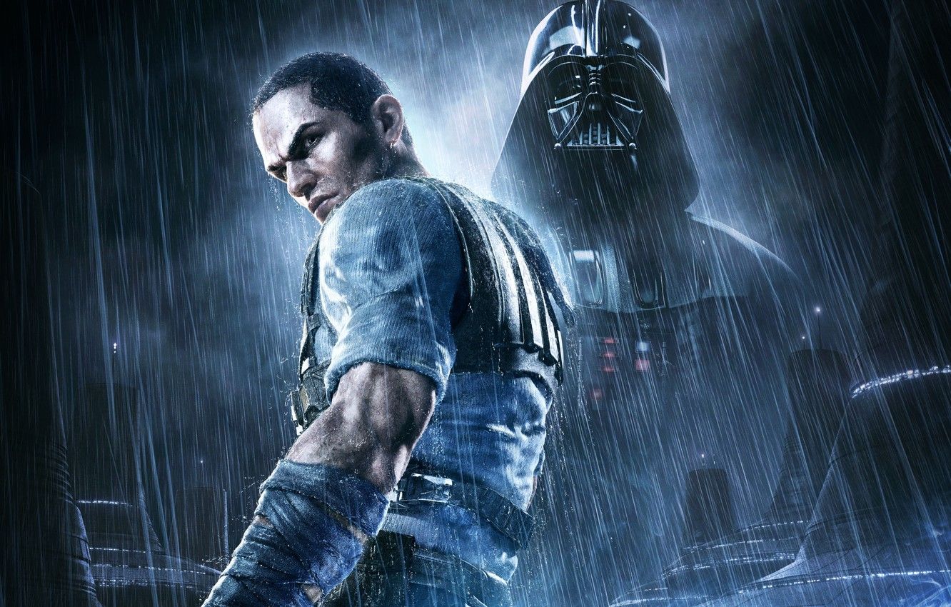 Wallpaper Rain, Darth Vader, Star Wars: The Force Unleashed Game, LucasArts Entertainment, Aspyr Media image for desktop, section игры