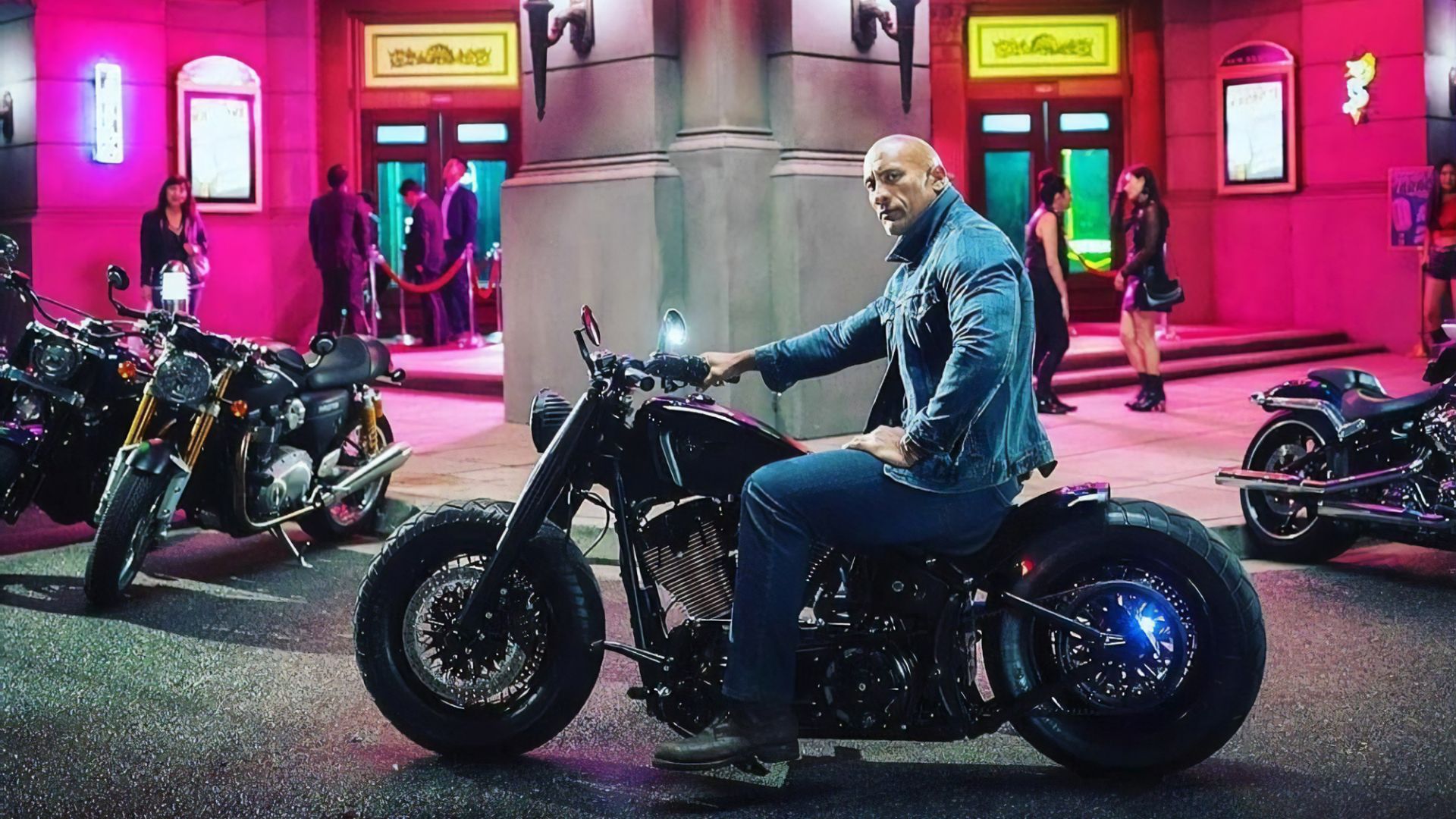 Actor, American, Dwayne Johnson, Motorcycle Wallpaper & Background Image