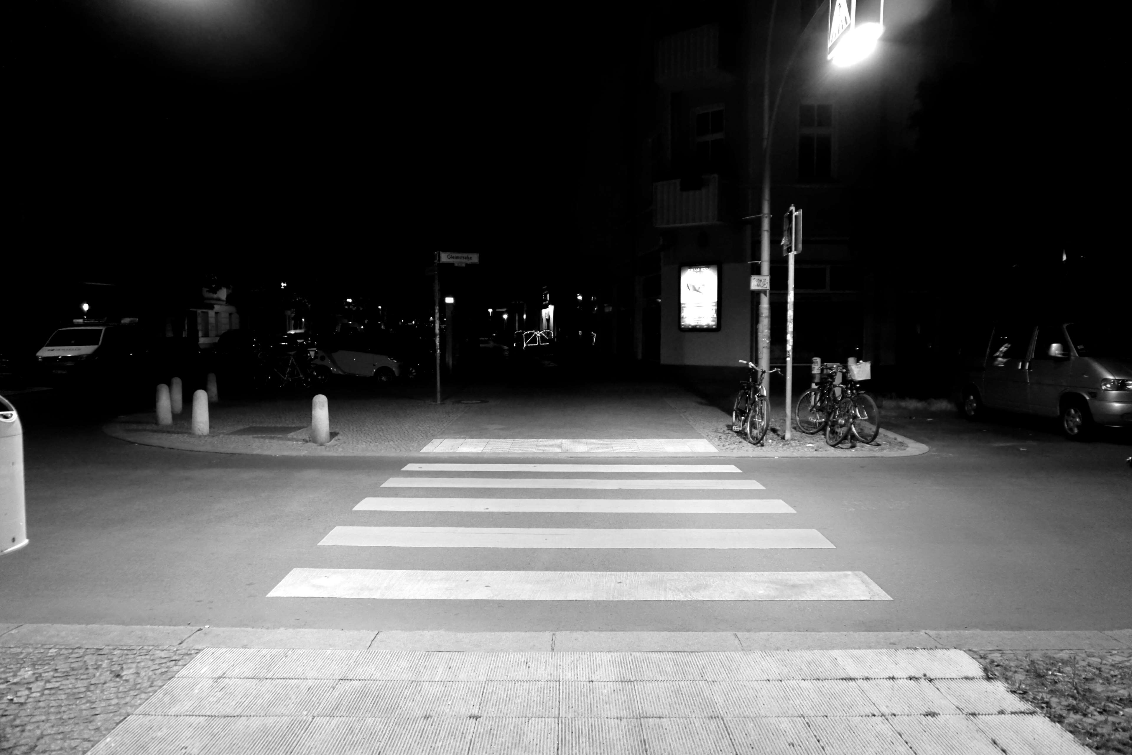 dark, night, pedestrian crossing, street 4k wallpaper