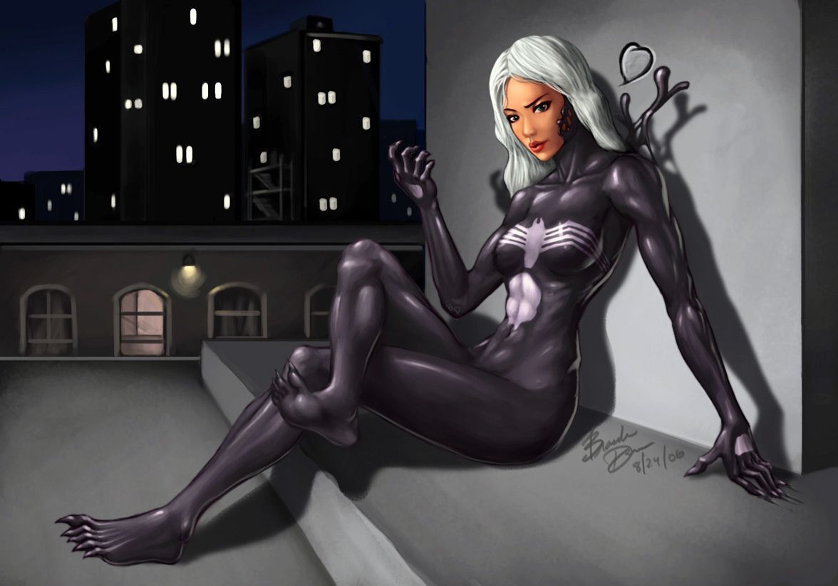 Marvel. Venom girl, Spider girl, Man illustration
