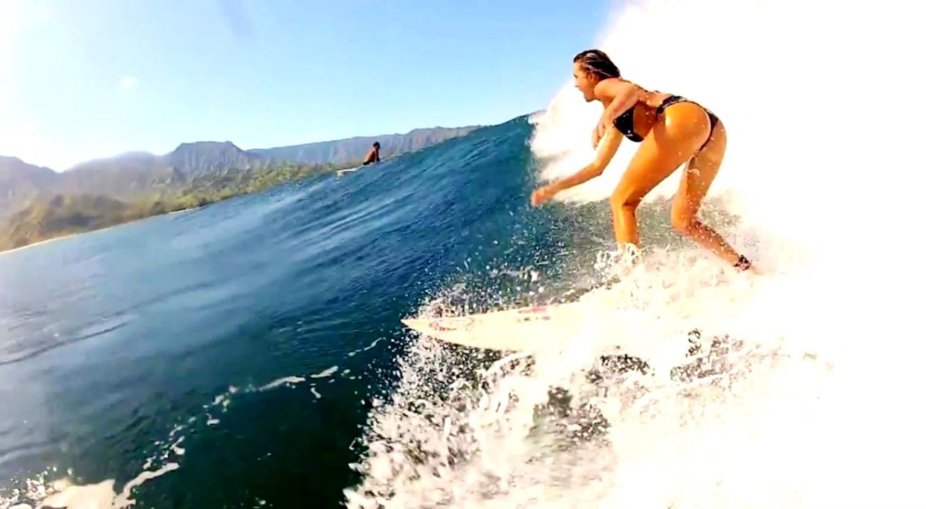 Surfing Girl Wallpaper