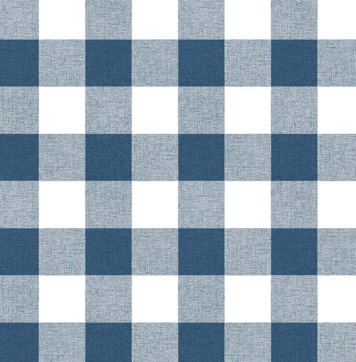 NextWall Picnic Plaid Peel and Stick Wallpaper (Navy Blue & White)