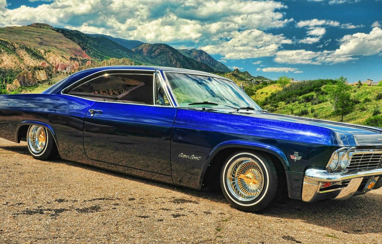 Wallpaper Chevrolet, Chevrolet, blue, Blue, Impala, Impala, Lowrider, Super sport, '1965, low rider image for desktop, section chevrolet