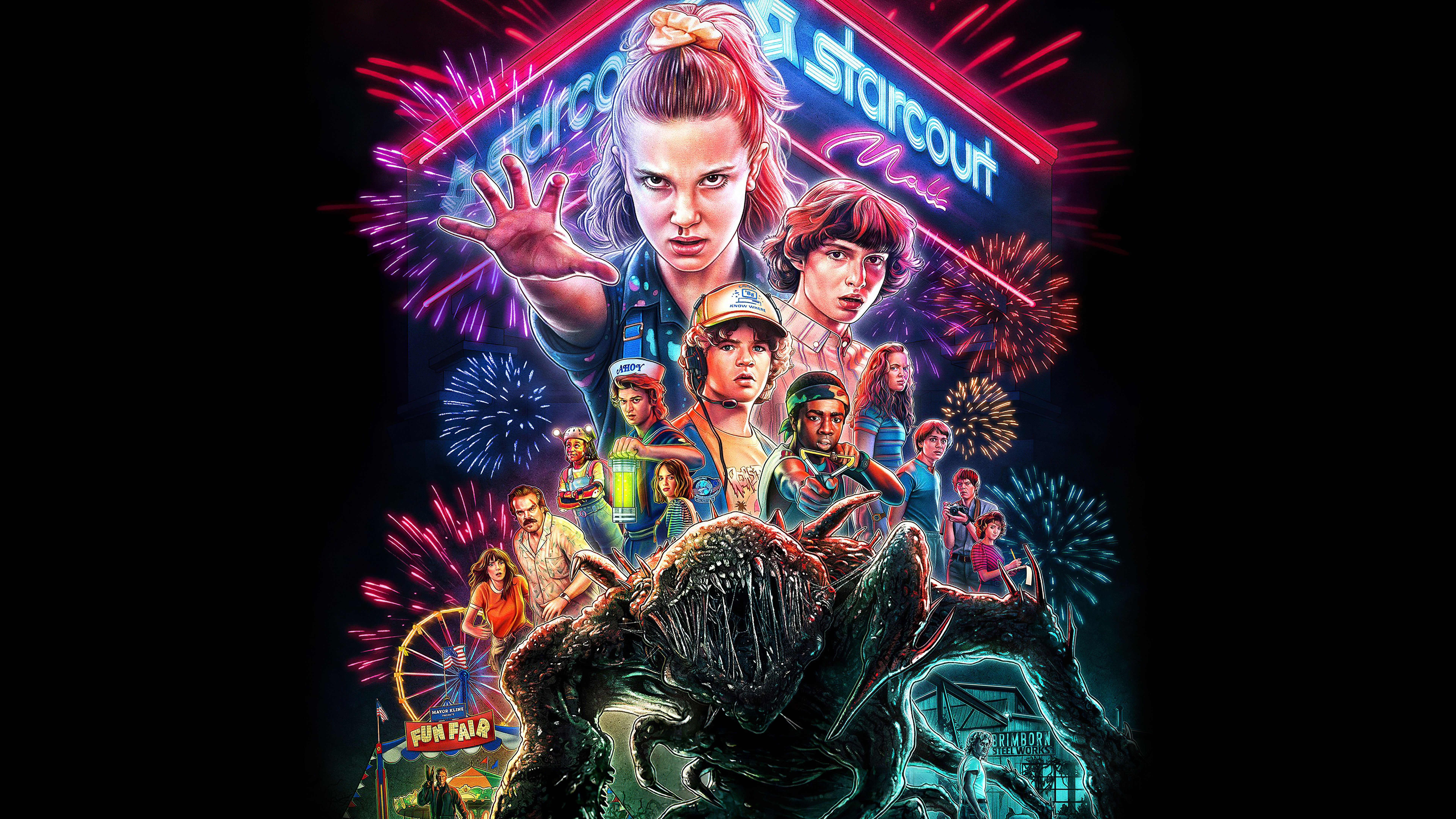 Stranger Things, Season 3, Characters, Poster, 8k, Things Wallpaper 4k