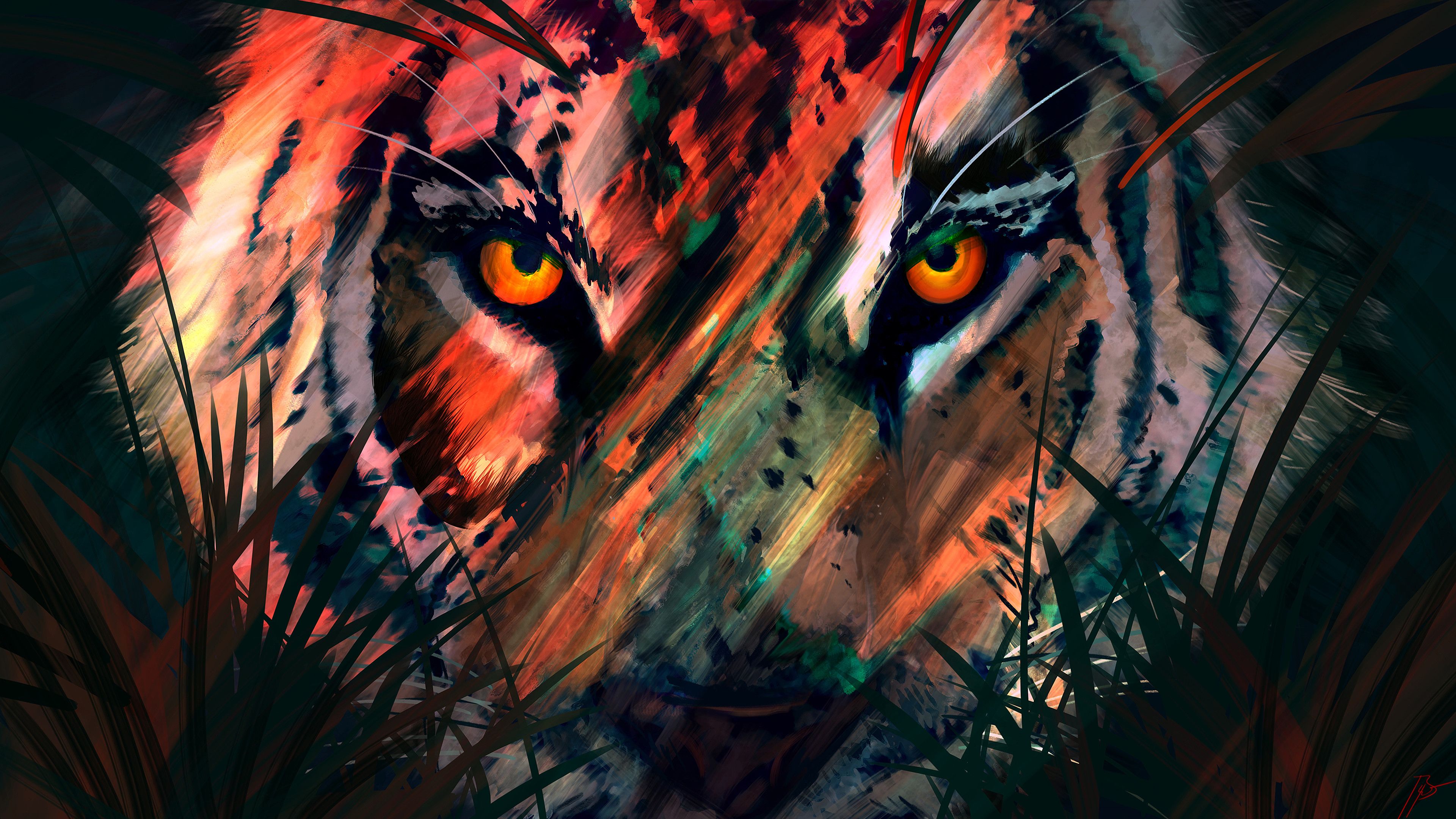 Tiger Digital Art Wallpaper 4k Ultra HD