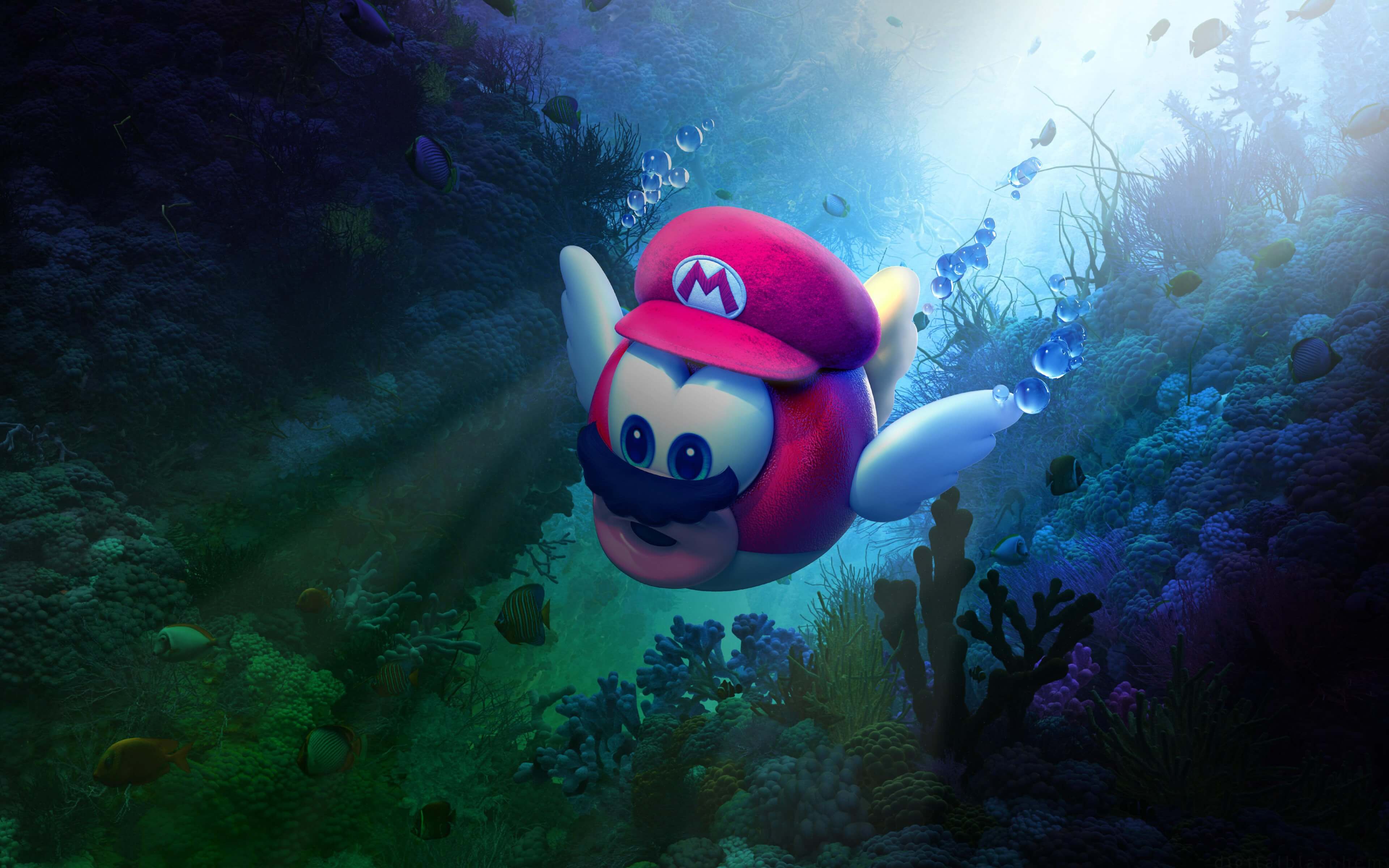 Super Mario Odyssey Underwater 4K Wallpaper • GamePhD