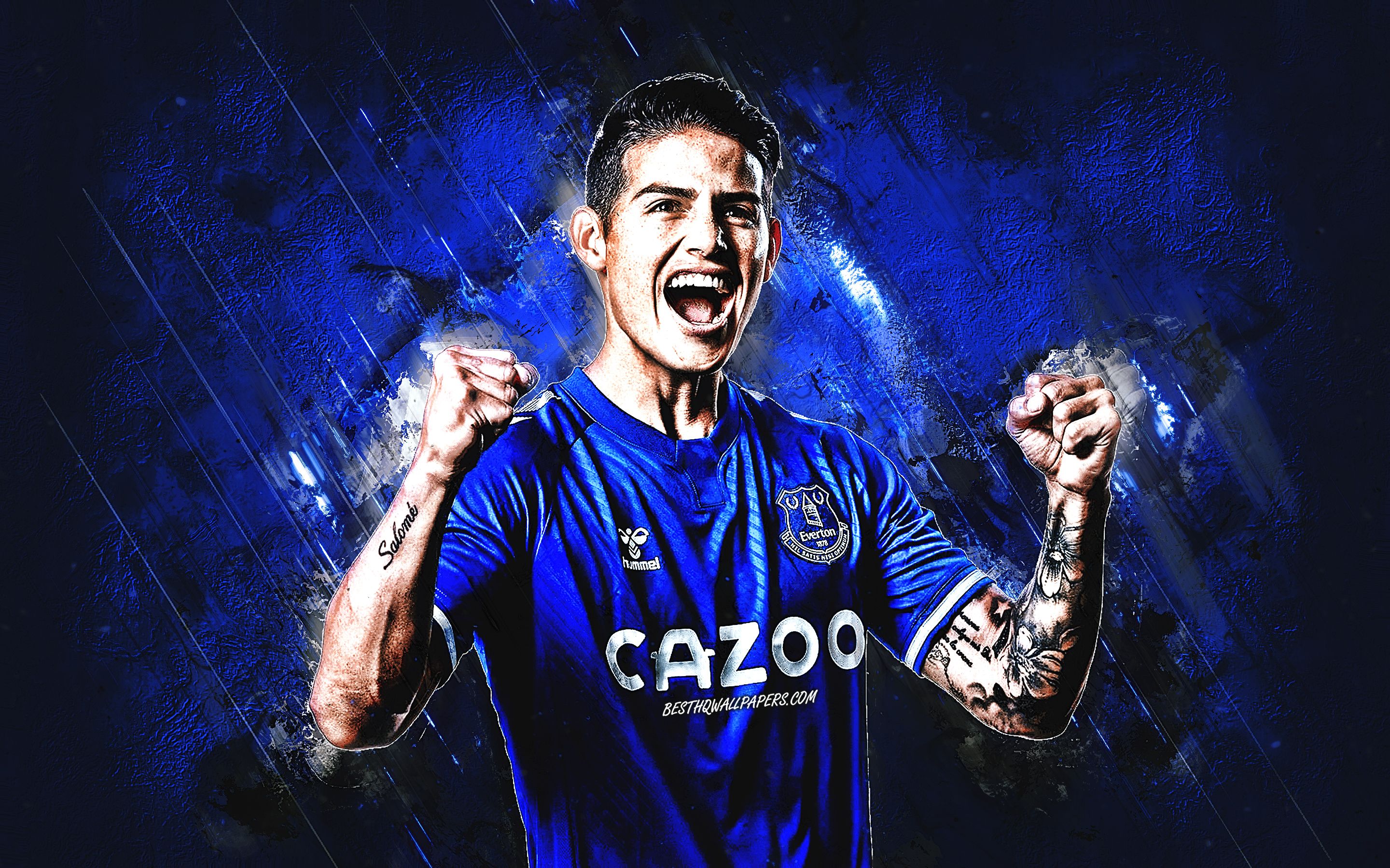 Download wallpaper James Rodriguez, Everton FC, Colombian footballer, attacking midfielder, portrait, Premier League, England, football for desktop with resolution 2880x1800. High Quality HD picture wallpaper