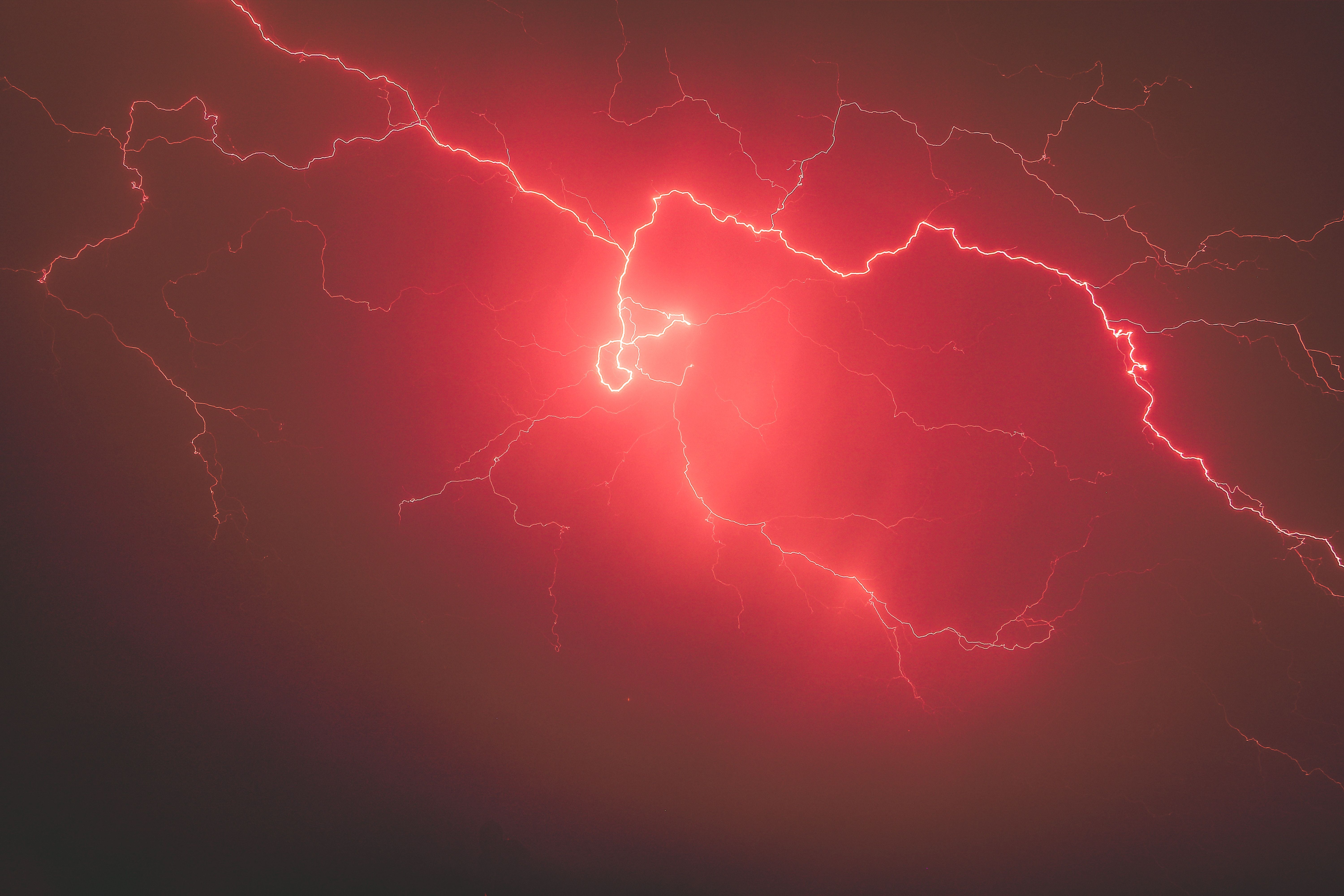 6000x4000 #storm clouds, #strike, #red, #dramatic, #weather, #red sky, #rain, #thunder, #background, #light trail, #nature, #thunderstorm, # sky, #dramatic sky, #storm, #lightning streak, #lightning, #Public domain image. Mocah HD Wallpaper
