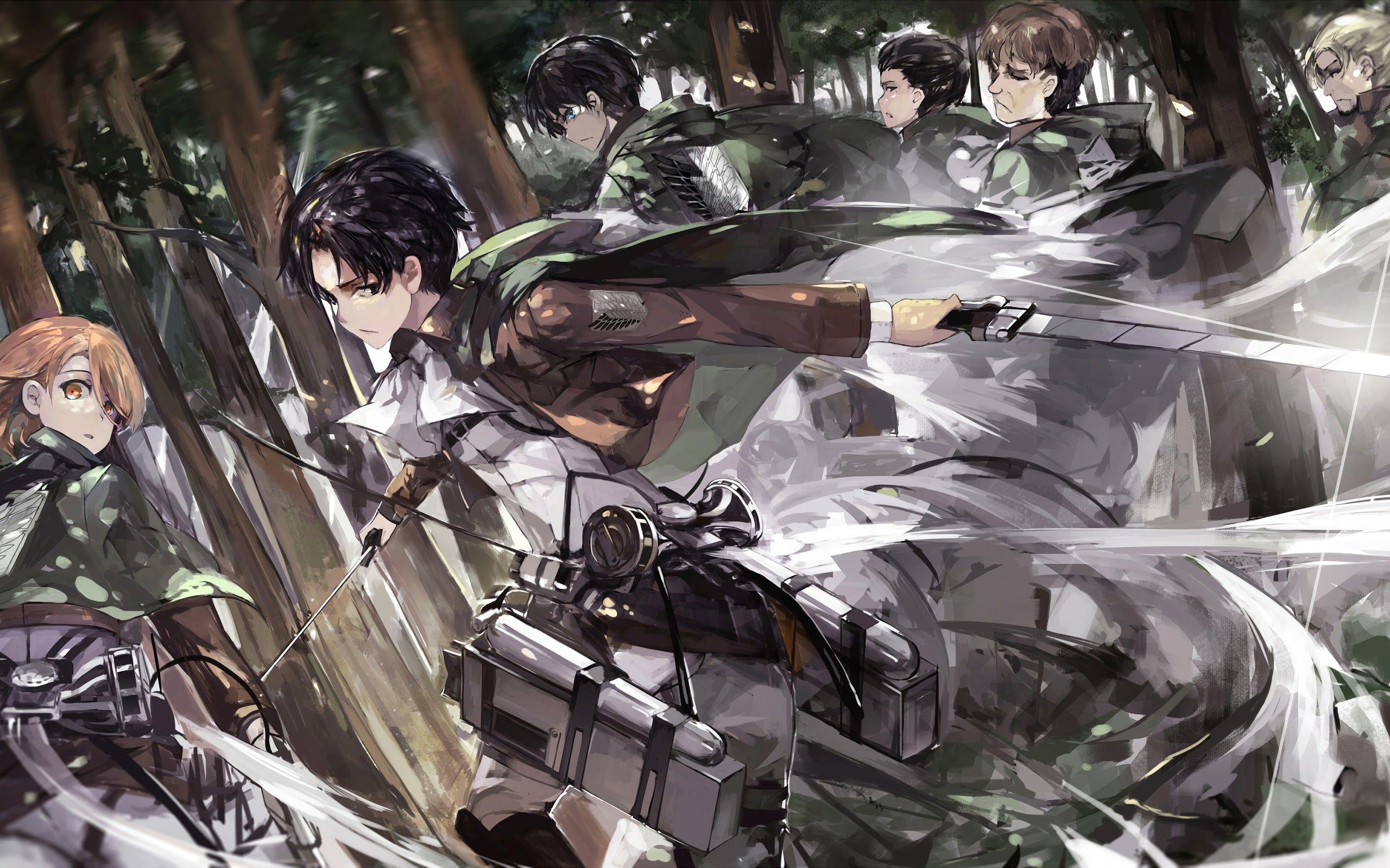 Levi Eren Survey Corps Attack on Titan 4K Wallpaper