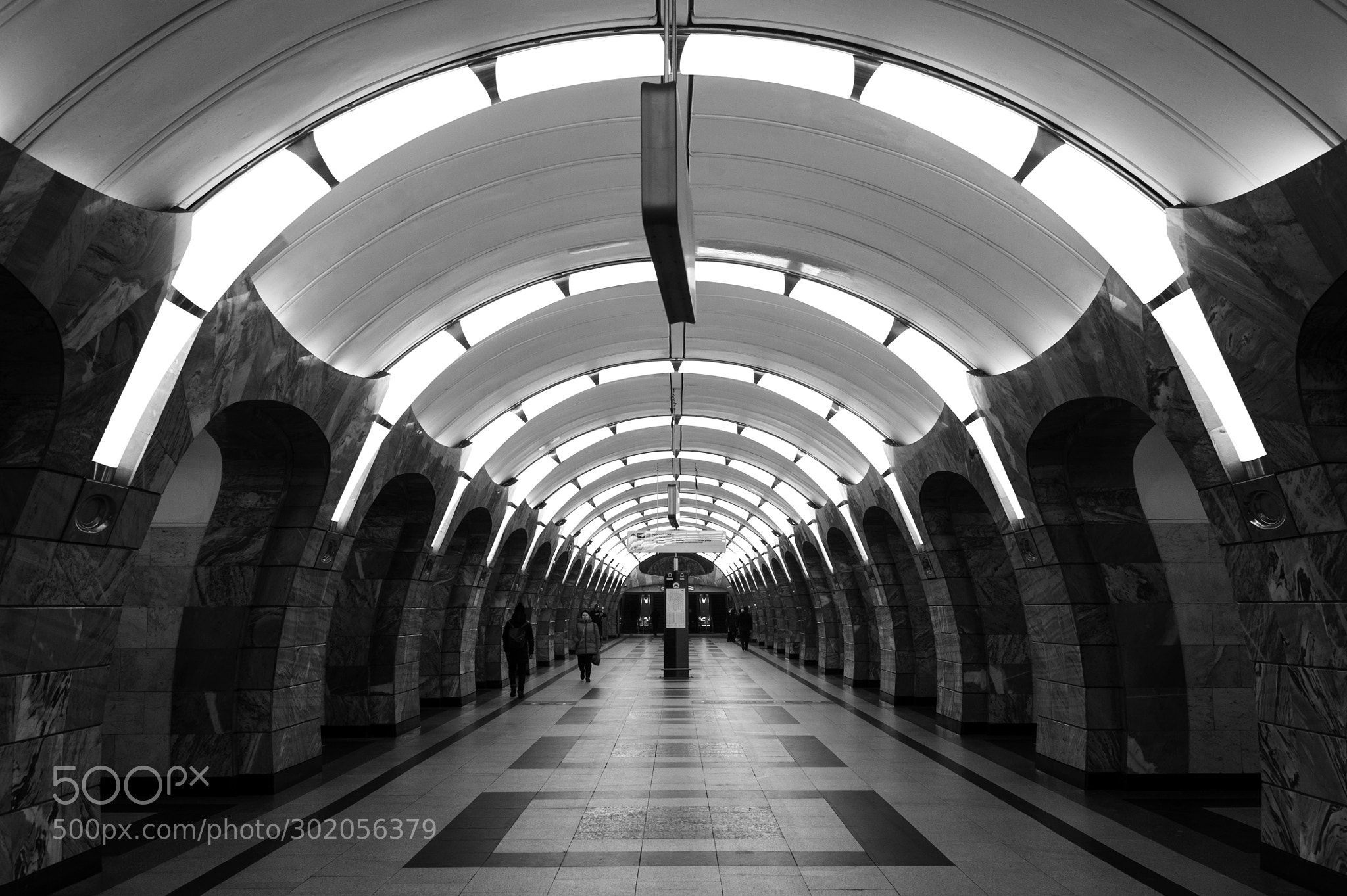 Moscow metro station Chkalovskaya by depecheyuri. Moscow metro, Metro station, Black n white image