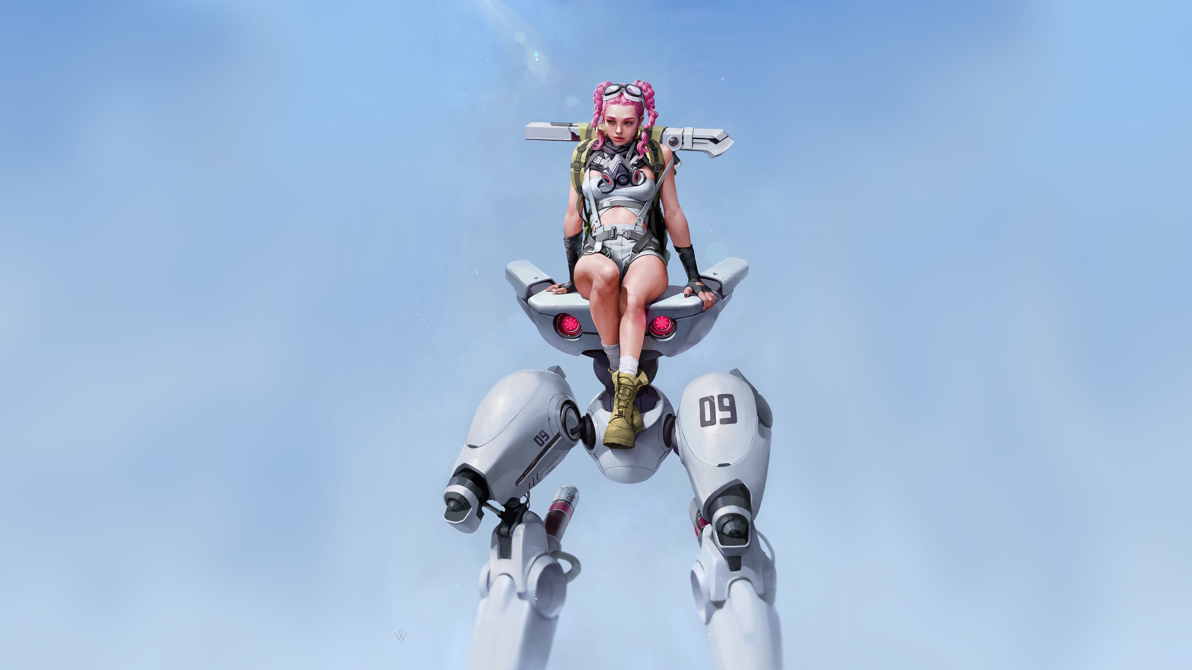 Braided Pink Hair Cyberpunk Robot Girl Robot Wallpaper, Hd Wallpaper, Digital Art Wallpaper, Cyberpunk Wa. Robot Girl, Robot Wallpaper, Android Wallpaper Anime