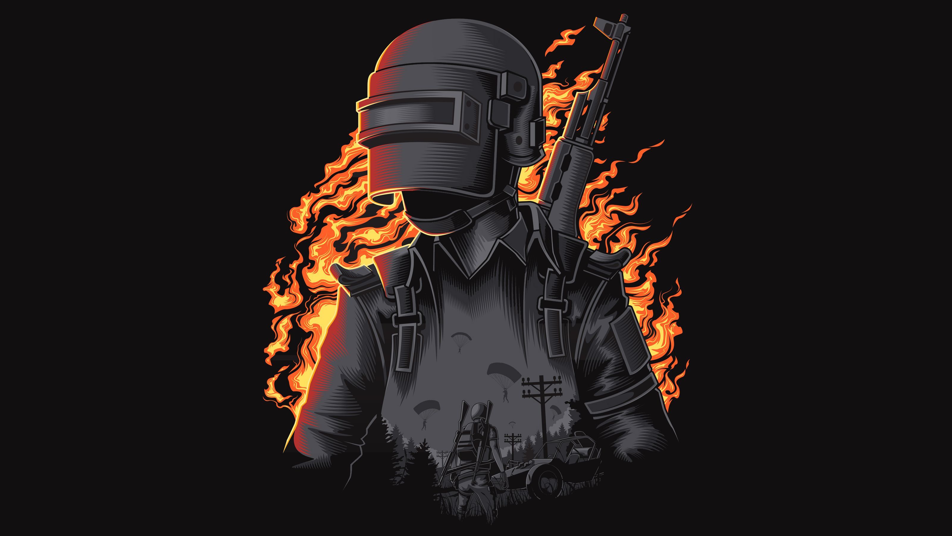 PUBG Dark Illustration. HD wallpaper for pc, Cool desktop wallpaper, 4k wallpaper for pc