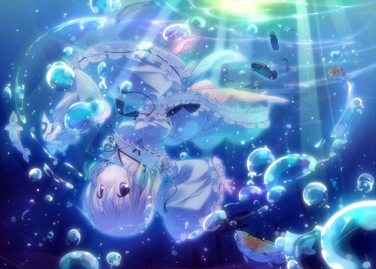 Water Girl anime blue dress gilr manga white HD phone wallpaper   Peakpx