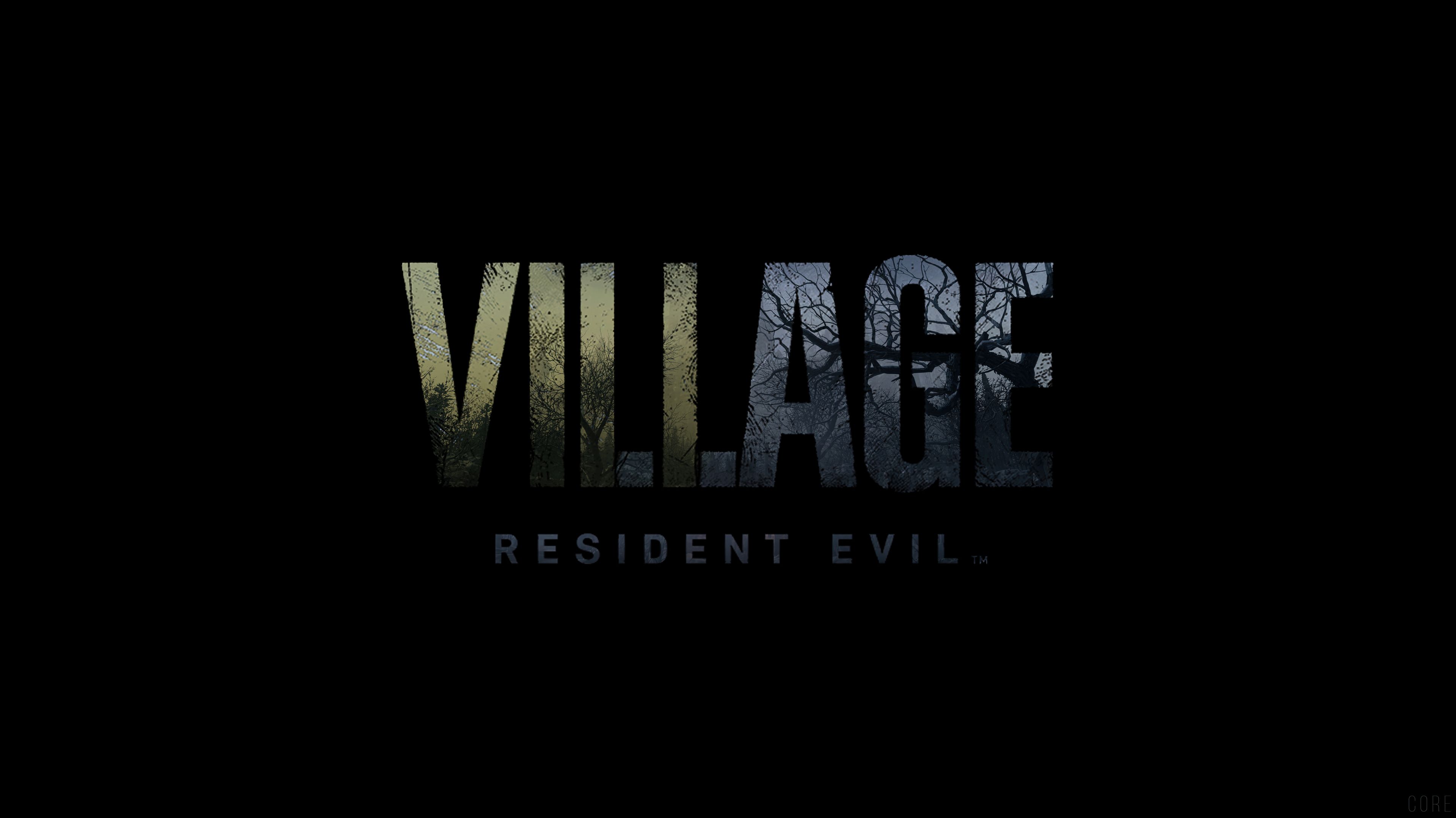 Wallpaper, Resident Evil, resident evil village, Resident Evil 8 Village, logo, video games, minimalism, text, texture 3840x2160