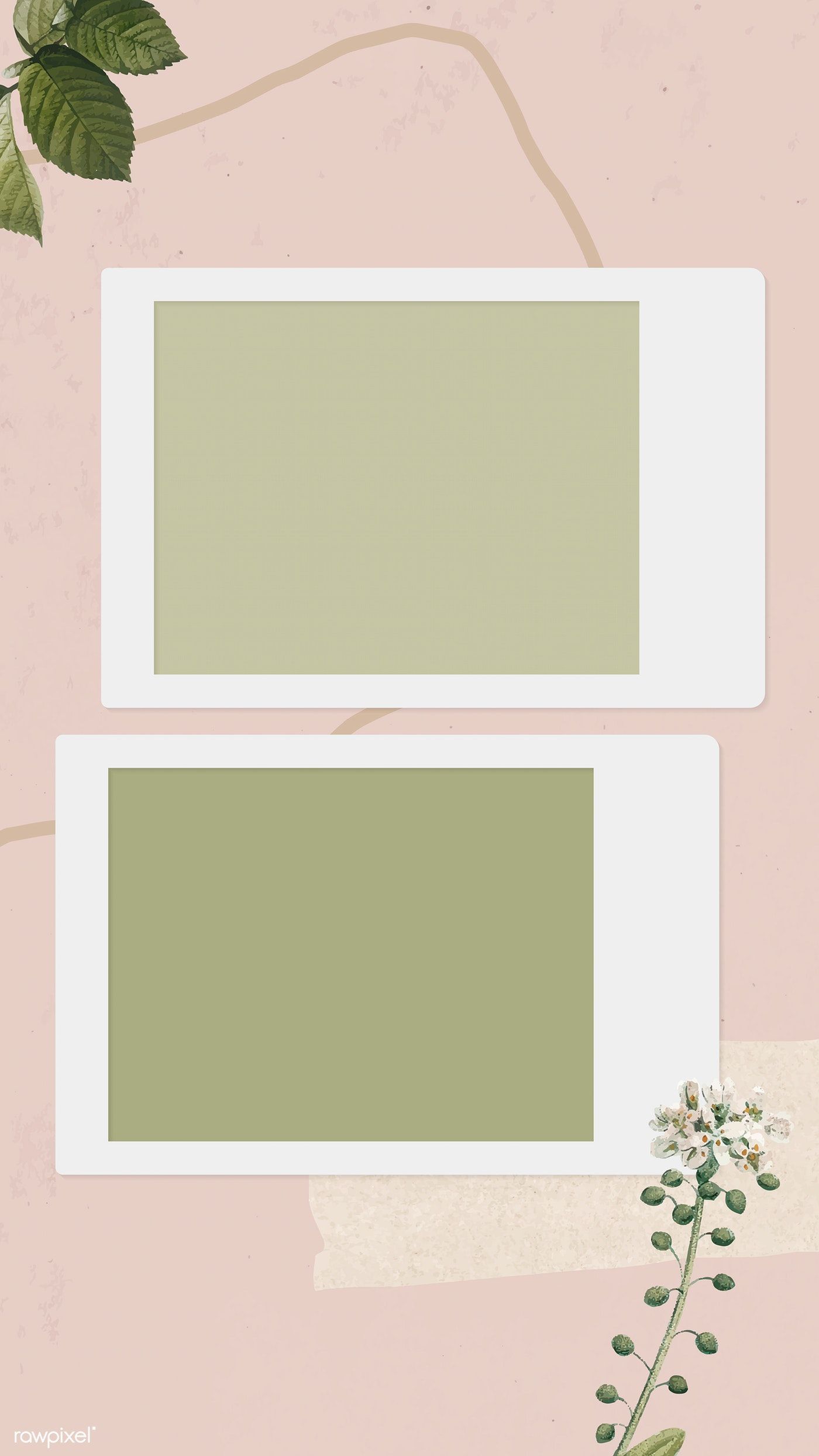 Download premium vector of Blank collage photo frame on pink
