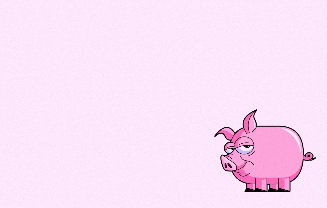 Wallpaper pink, minimalism, tail, pig, pig image for desktop, section минимализм