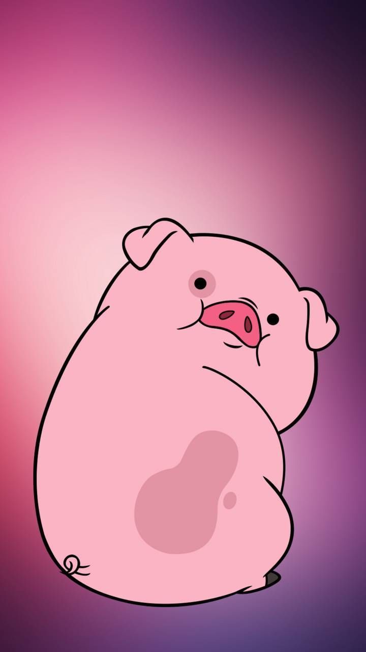 Wallpaper Background Cute Pig Cartoon Wallpaper
