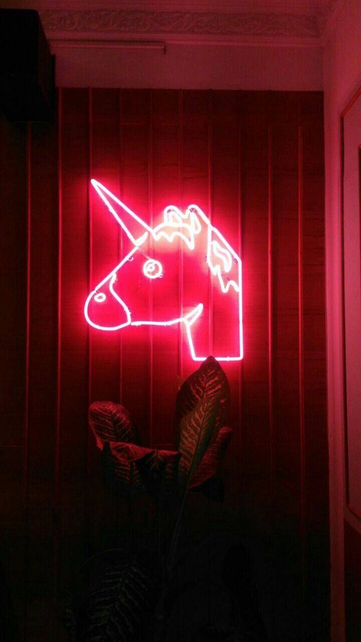 Neon unicorn wallpaper