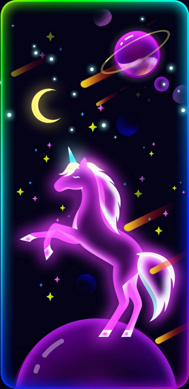 Download Neon Unicorn Wallpaper HD By Mrsloar88. Wallpaper HD.Com