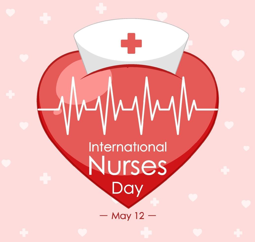 Happy International Nurses Day font with cross medical symbol