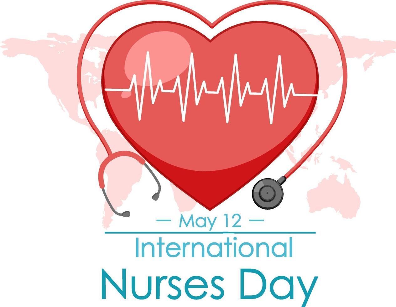 Happy International Nurses Day font with stethoscope symbol