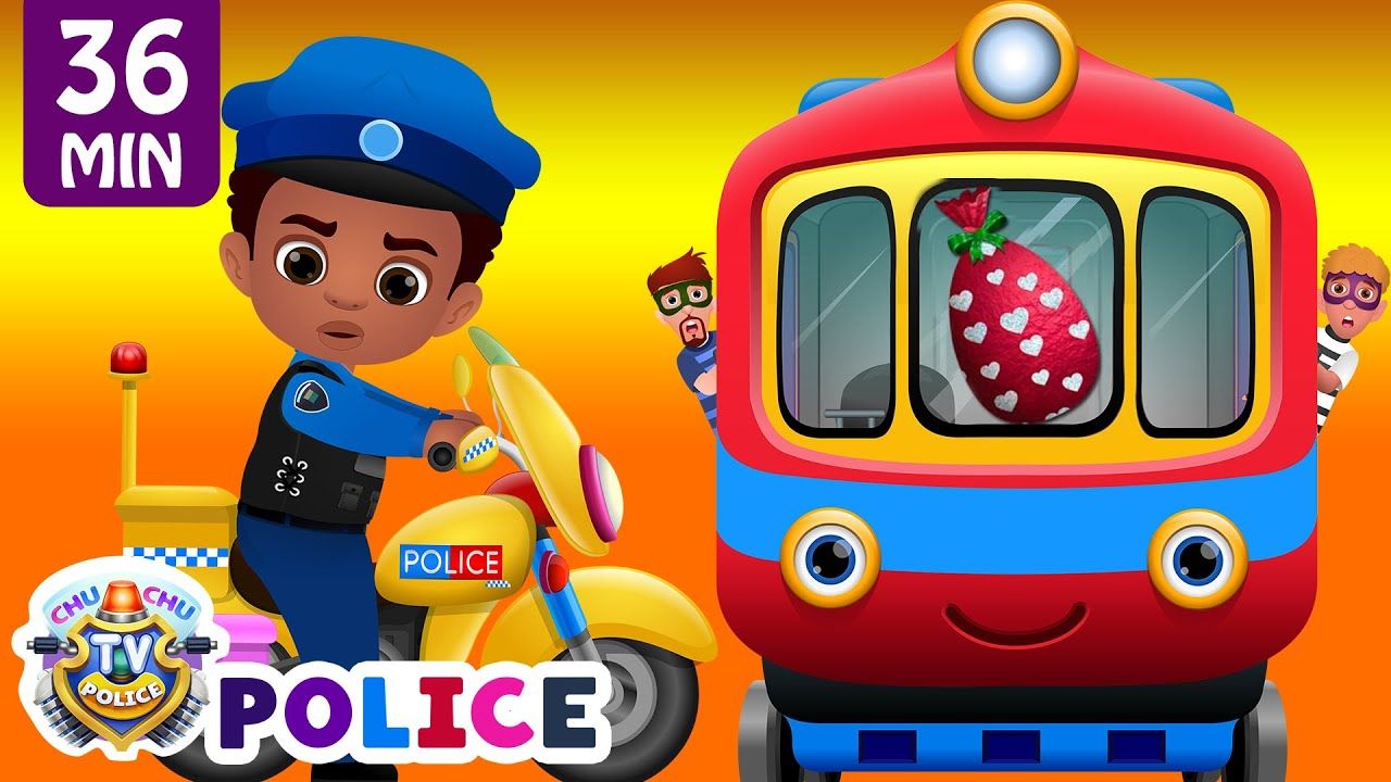 ChuChu TV Police Chase Thief in Police Car to Save Huge Surprise Egg Toys Gifts