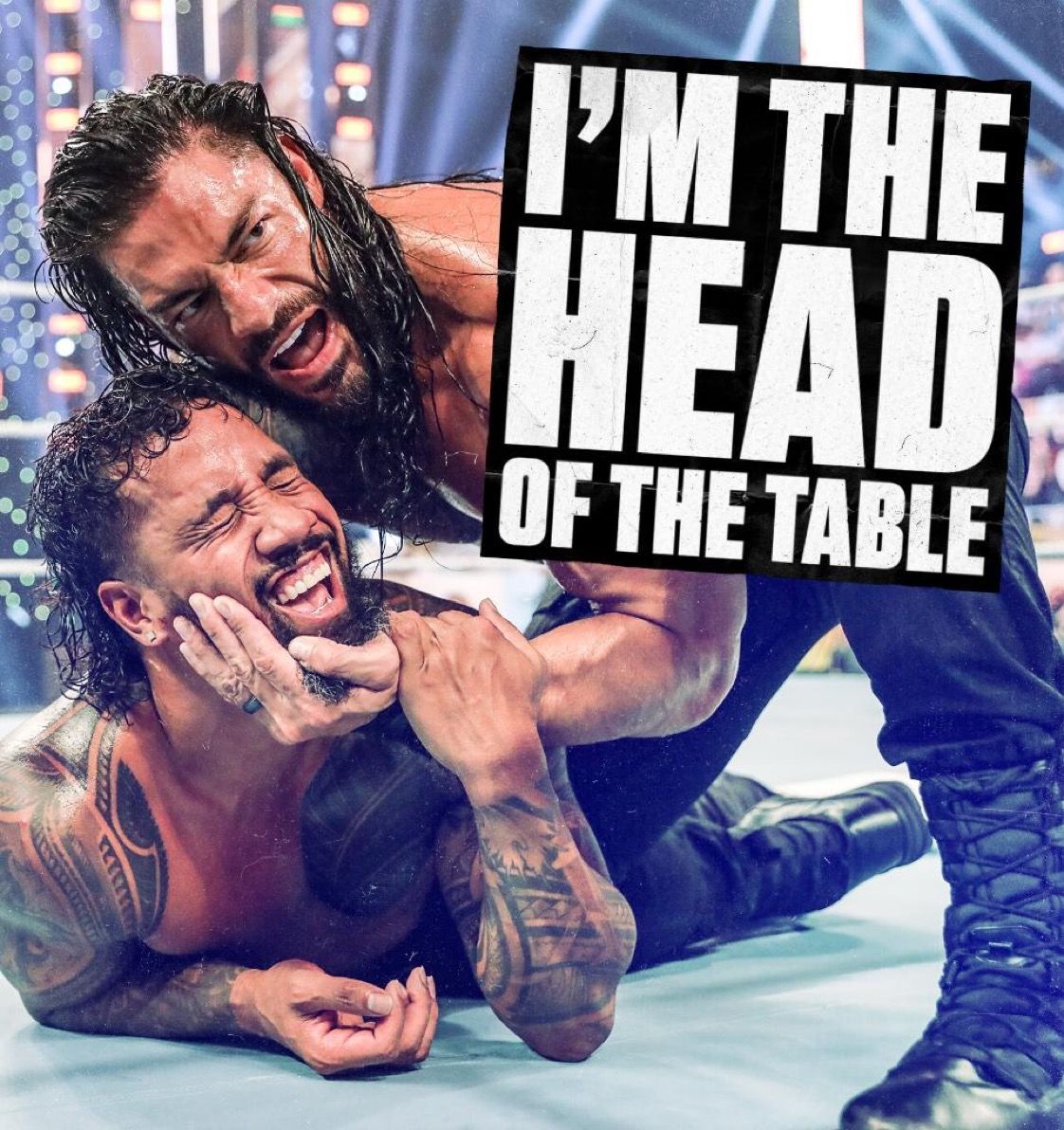 Roman is at the head of the table. Roman reigns, Wwe roman reigns, Eddie guerrero