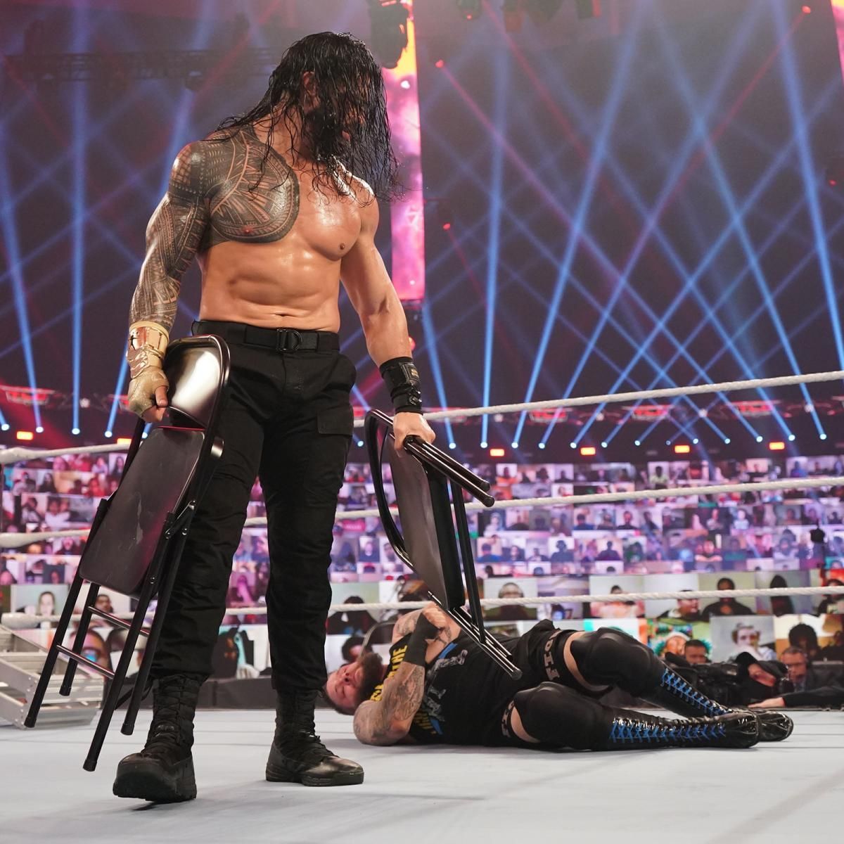 Photos: The Head of the Table and KO brutalize one another in epic TLC Match. Roman reigns wrestling, Wwe roman reigns, Roman reigns shirtless