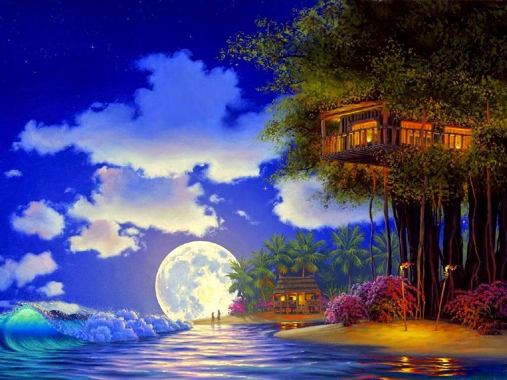 Beautiful Tree House fantasy fairy tale image picture HD photo