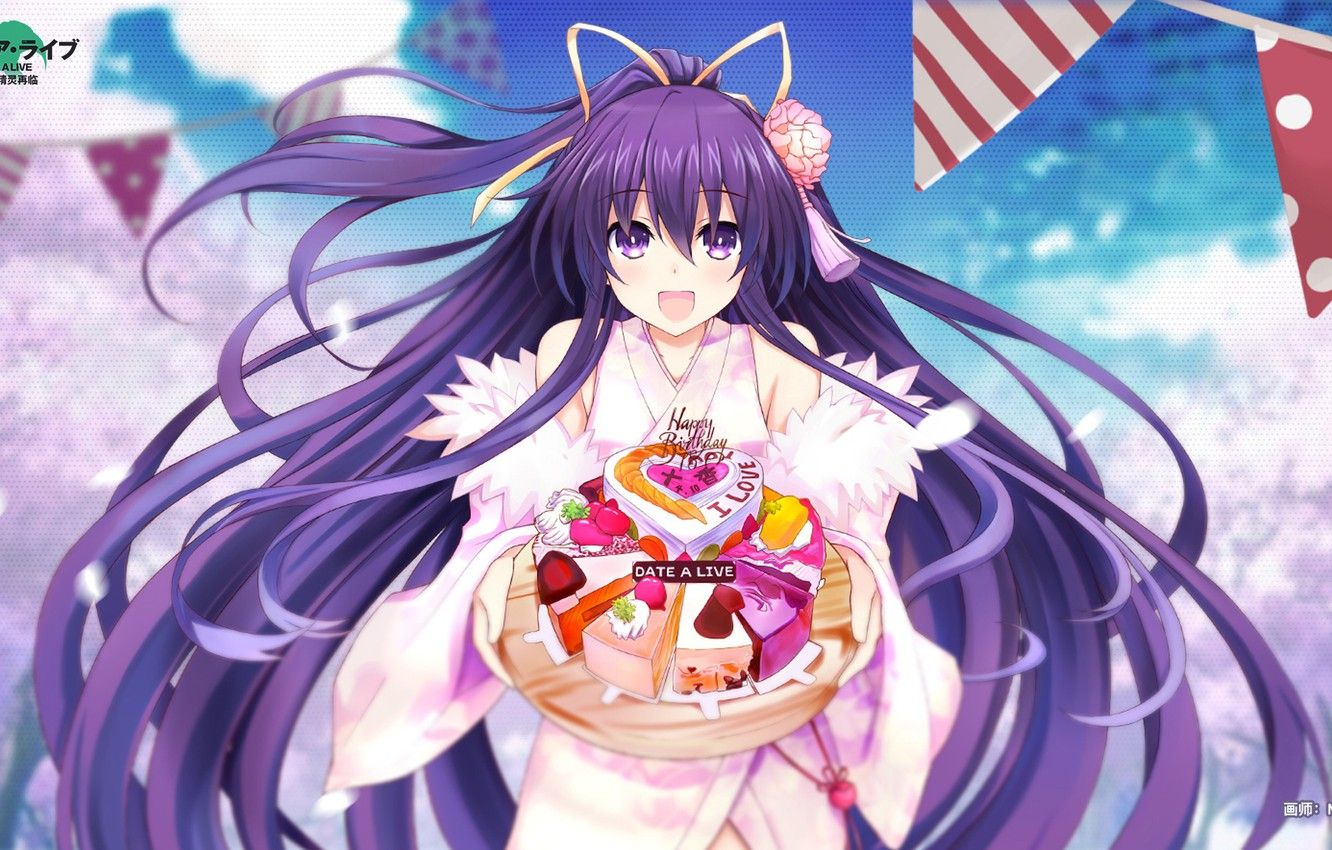 Anime Girl With Birthday Cake