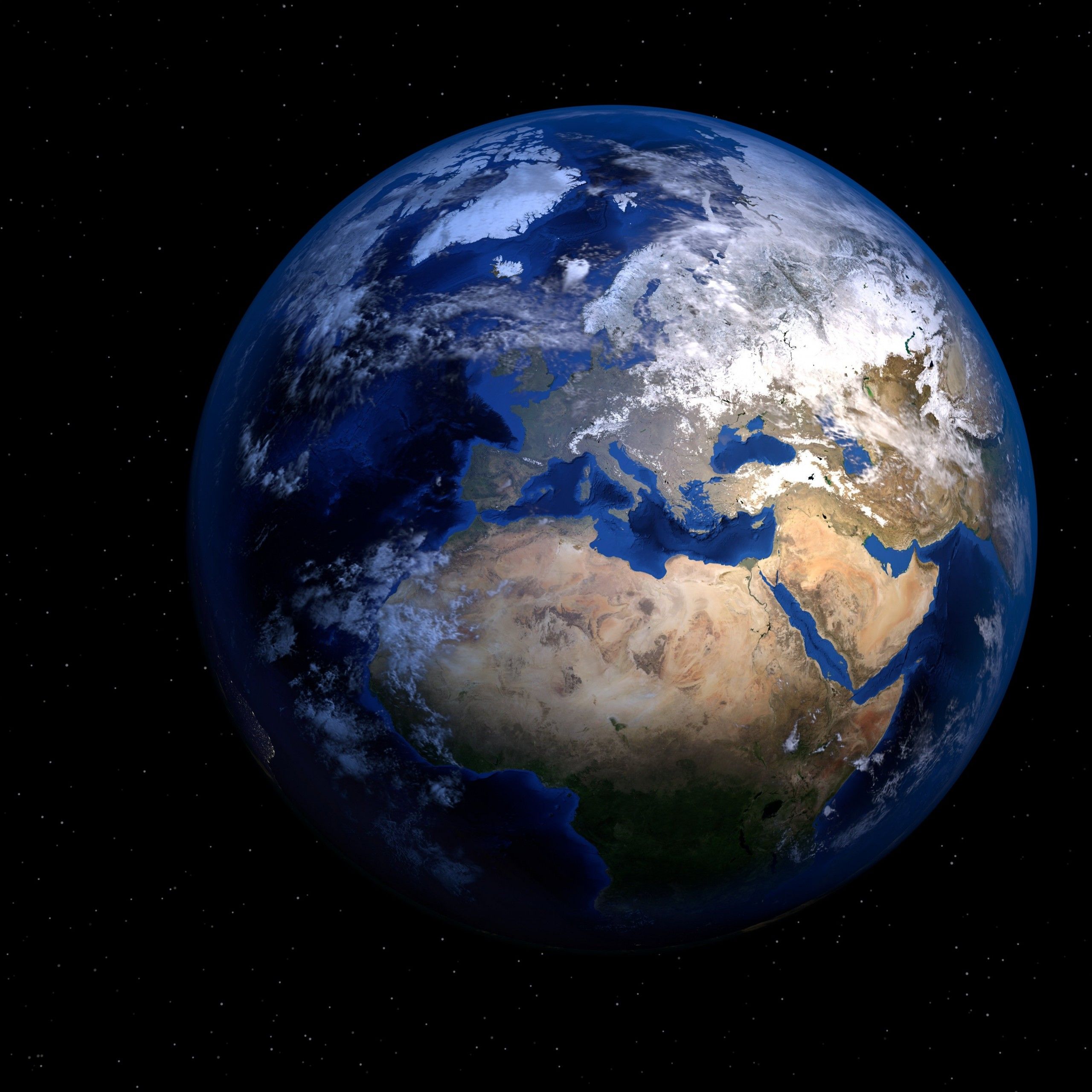 Earth 4K Wallpaper, Planet, Black background, Stars, 5K, Space