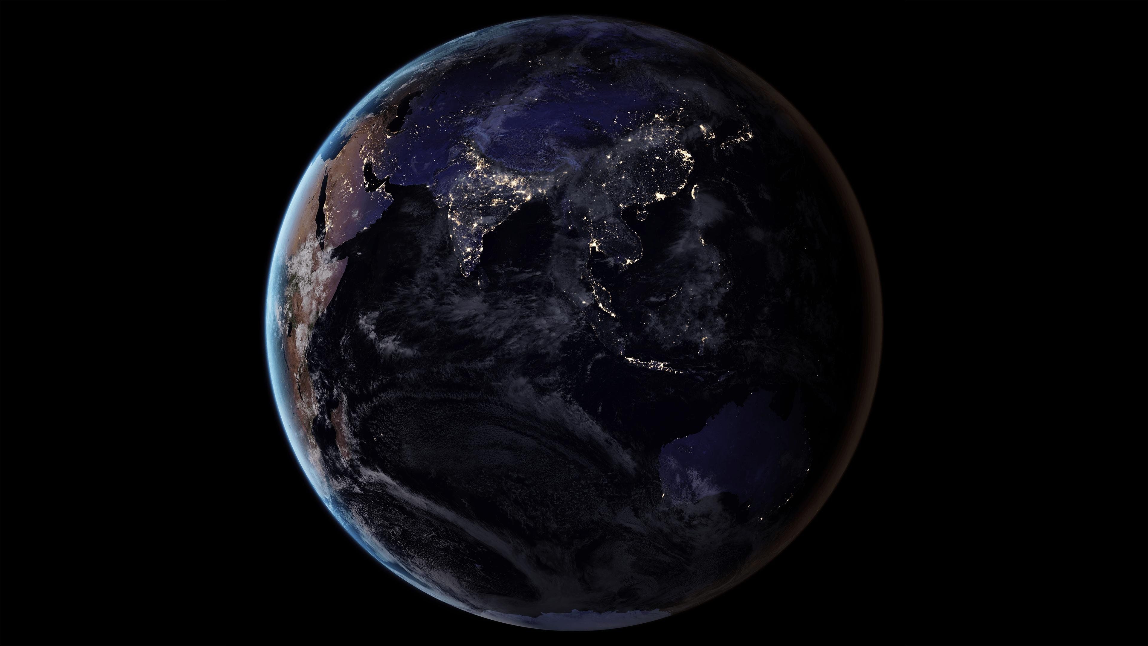 Black Marble Wallpaper From Space At Night 2019